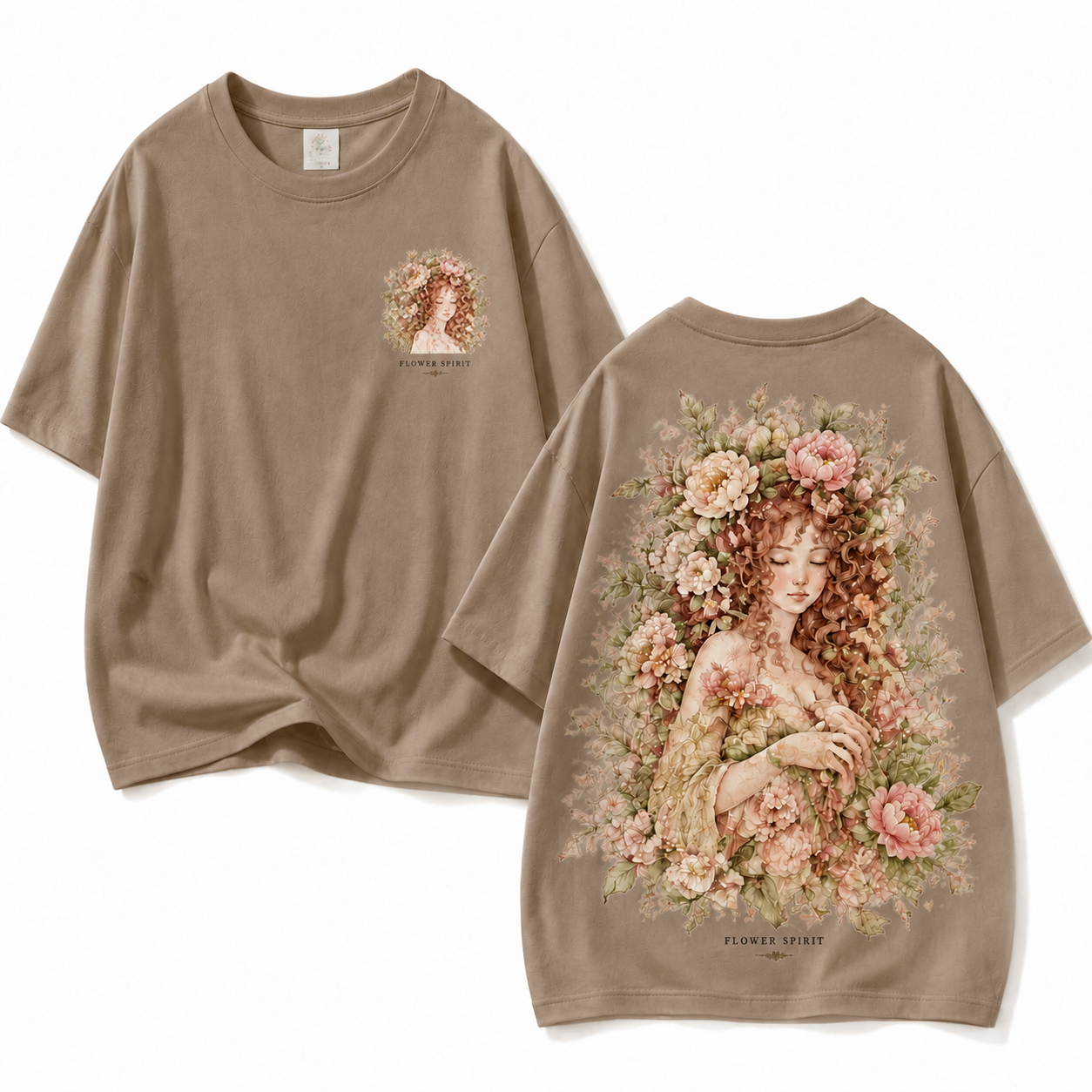 "Flower Spirit" Vintage Botanical Peony Graphic Tee