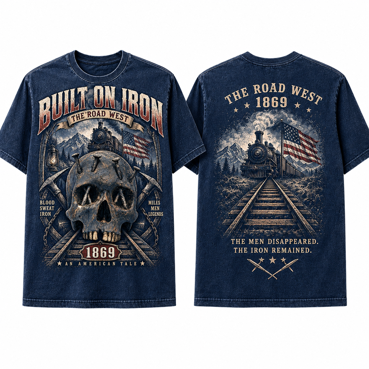 "Built On Iron" 1869 Vintage Railroad Graphic Tee