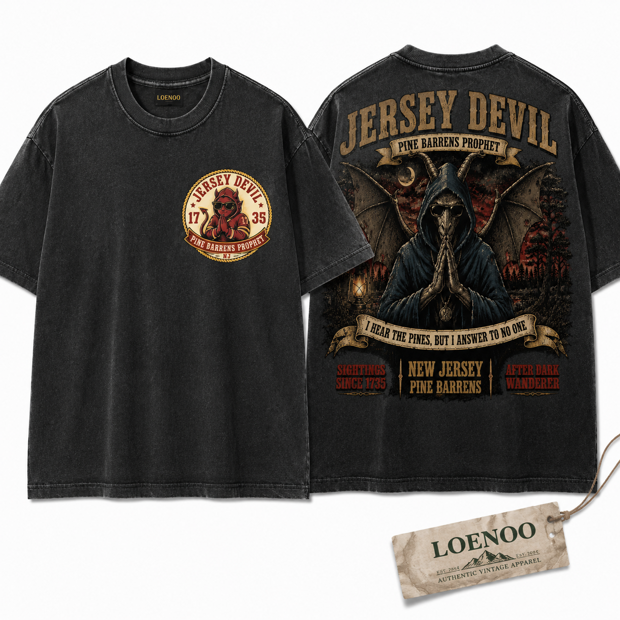 "Jersey Devil" Vintage Pine Barrens Cryptid Graphic Tee