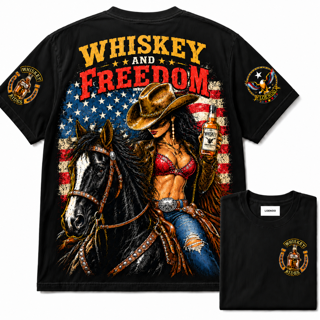 "Whiskey and Freedom" Vintage Western Graphic Tee