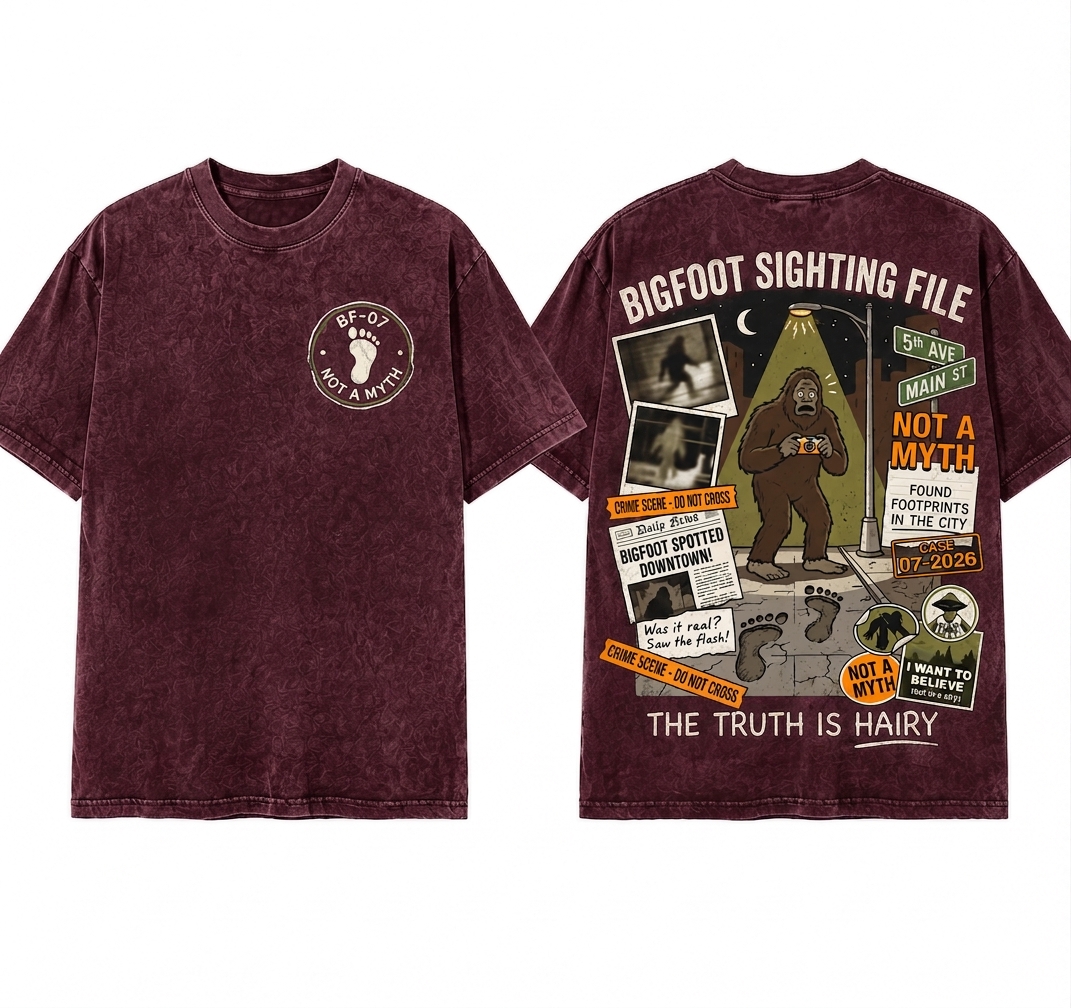"Bigfoot Sighting File" Vintage Urban Cryptid Graphic Tee