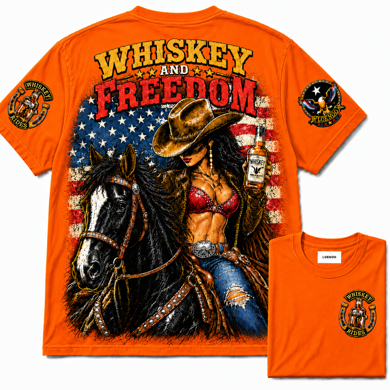 "Whiskey and Freedom" Vintage Western Graphic Tee
