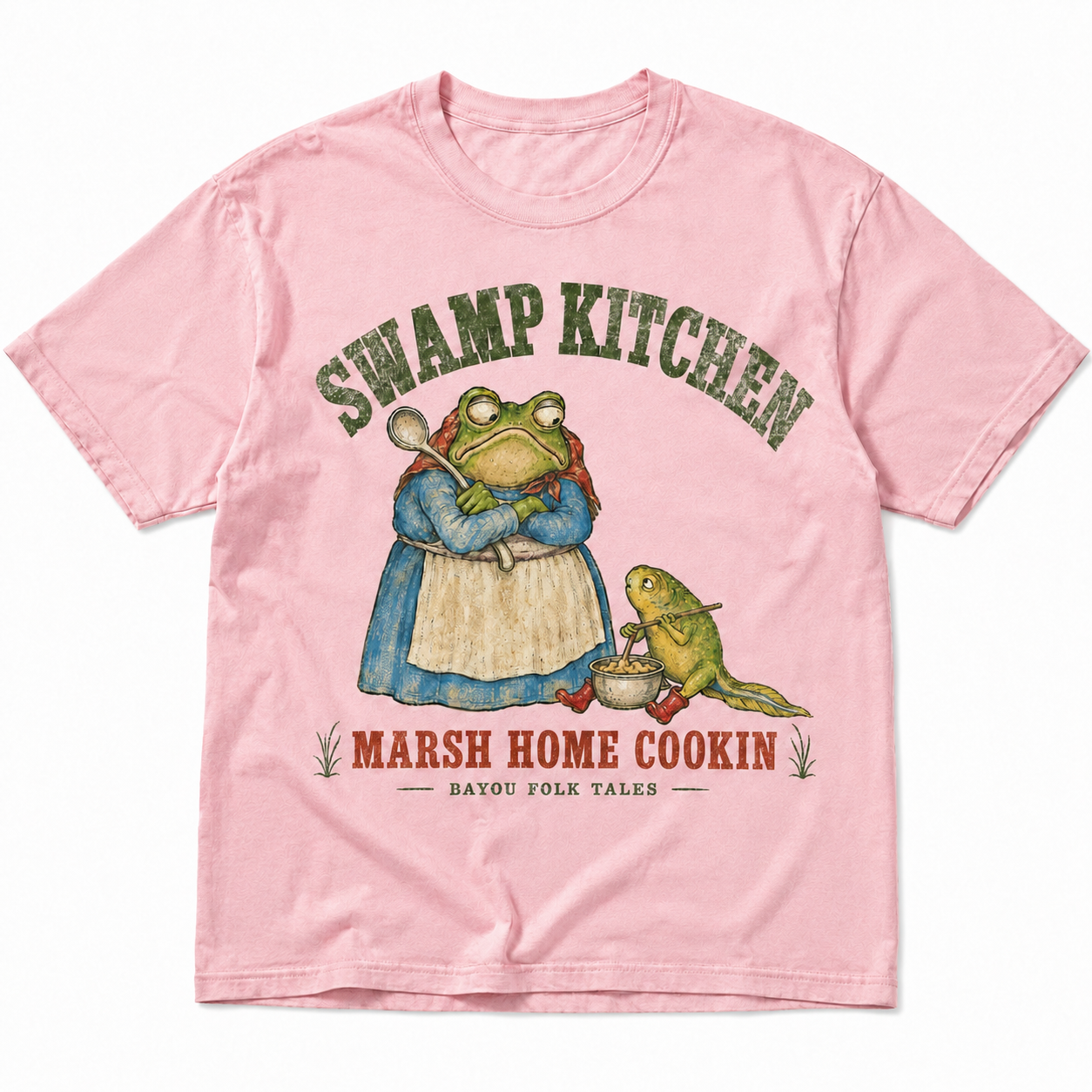 "Swamp Kitchen" Vintage Frog Folk Art Graphic Tee