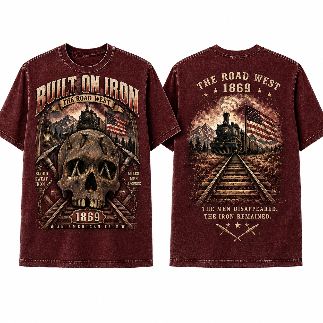 "Built On Iron" 1869 Vintage Railroad Graphic Tee