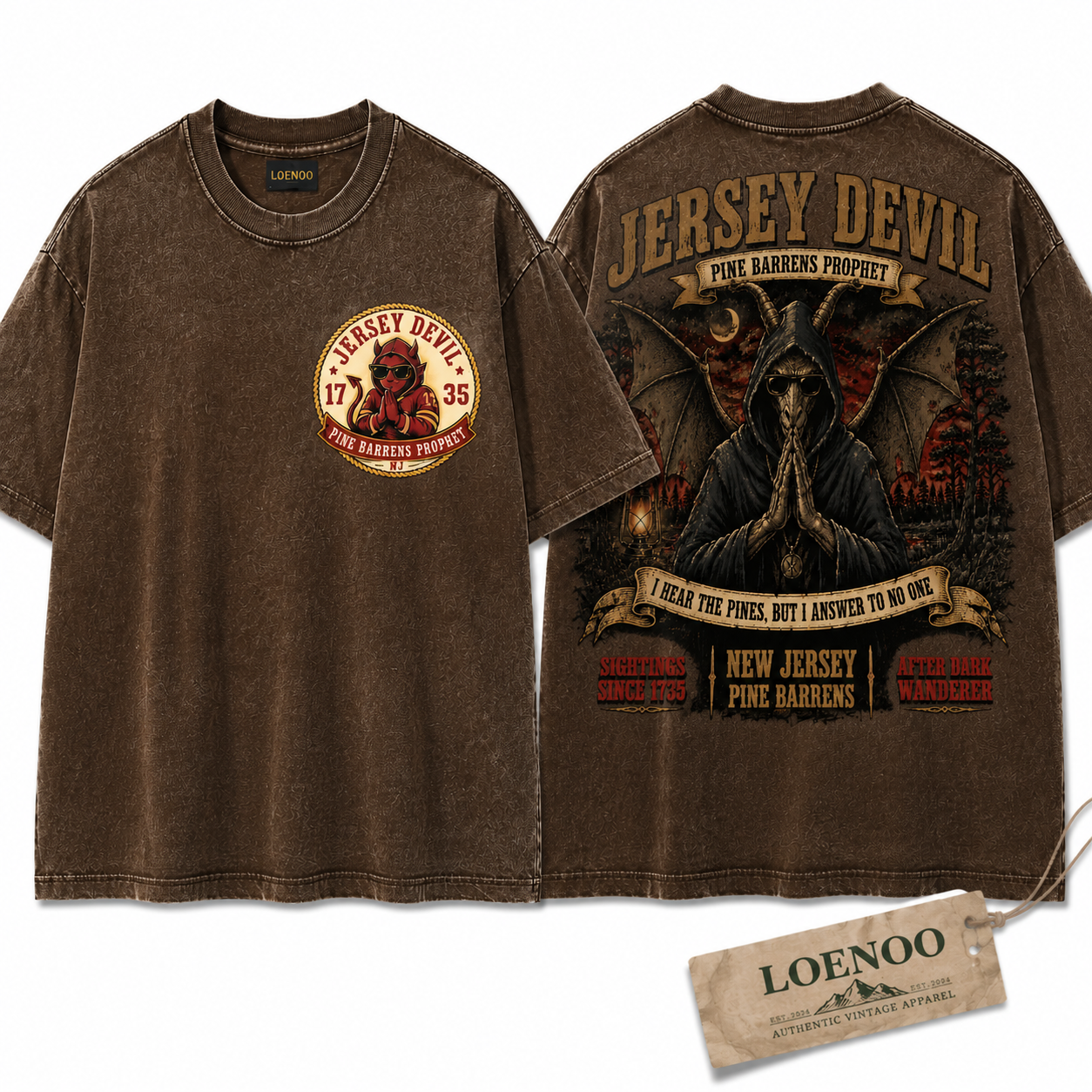 "Jersey Devil" Vintage Pine Barrens Cryptid Graphic Tee