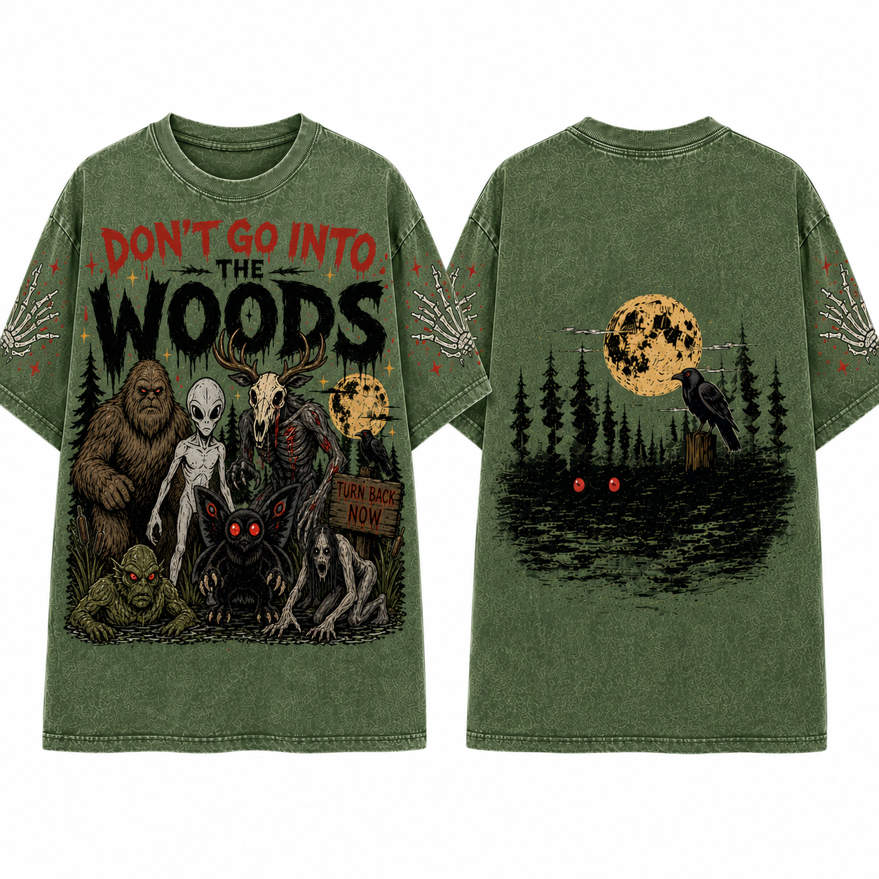 "Don't Go Into The Woods" Vintage Cryptid Graphic Tee