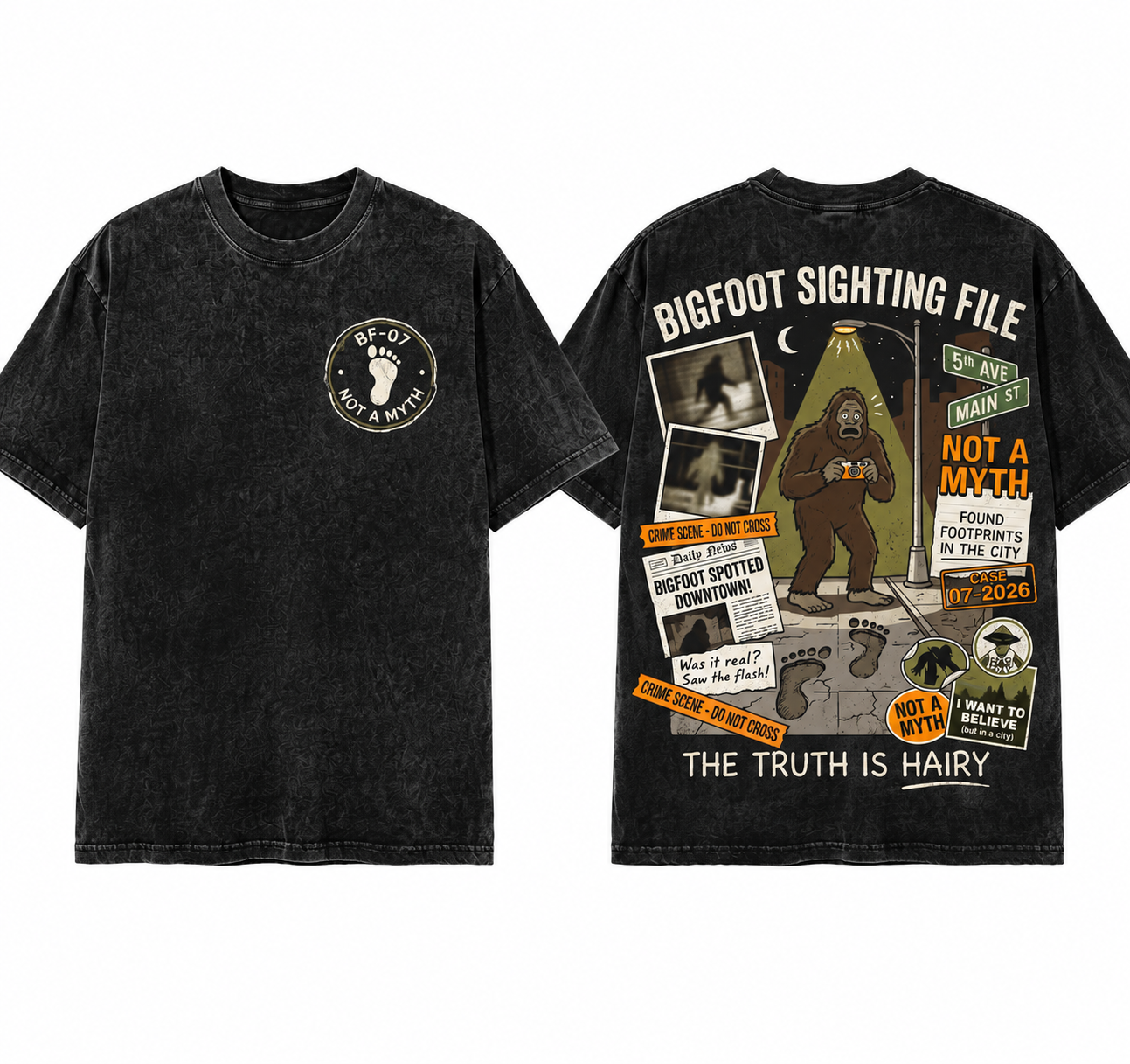 "Bigfoot Sighting File" Vintage Urban Cryptid Graphic Tee