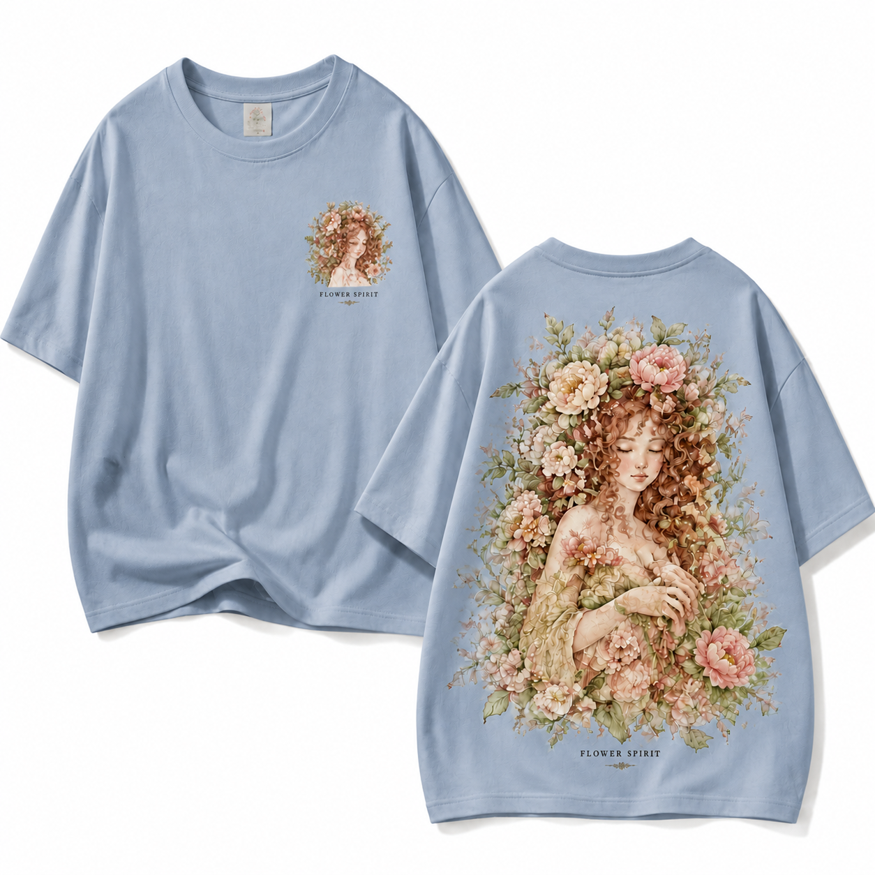 "Flower Spirit" Vintage Botanical Peony Graphic Tee