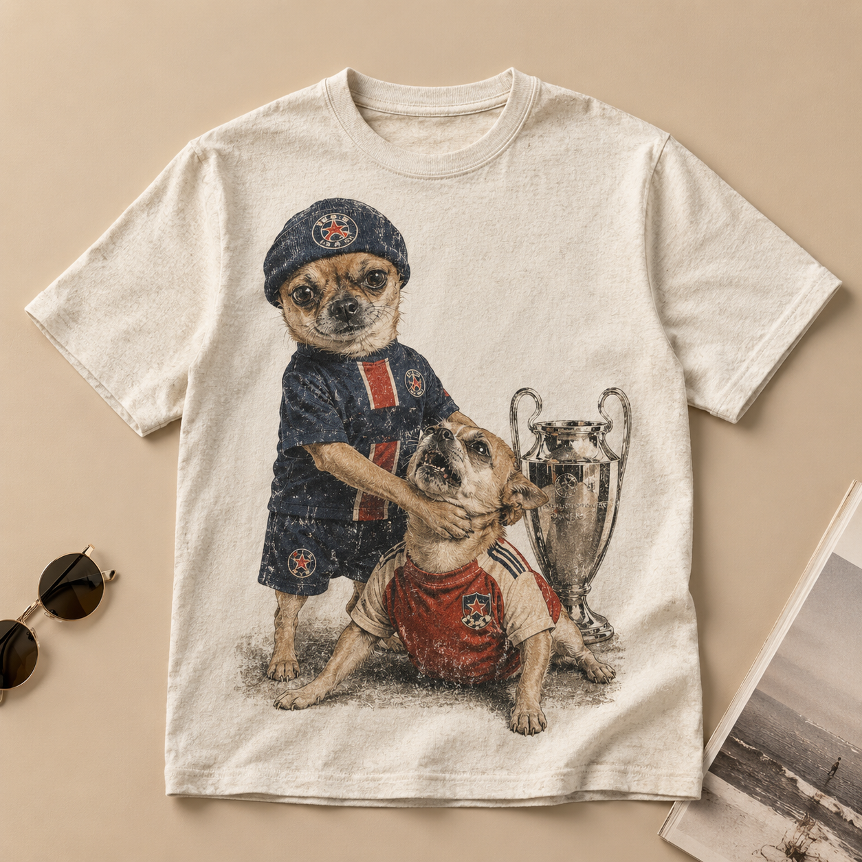 Captain Hero Pup – Vintage Navy Dog Tee