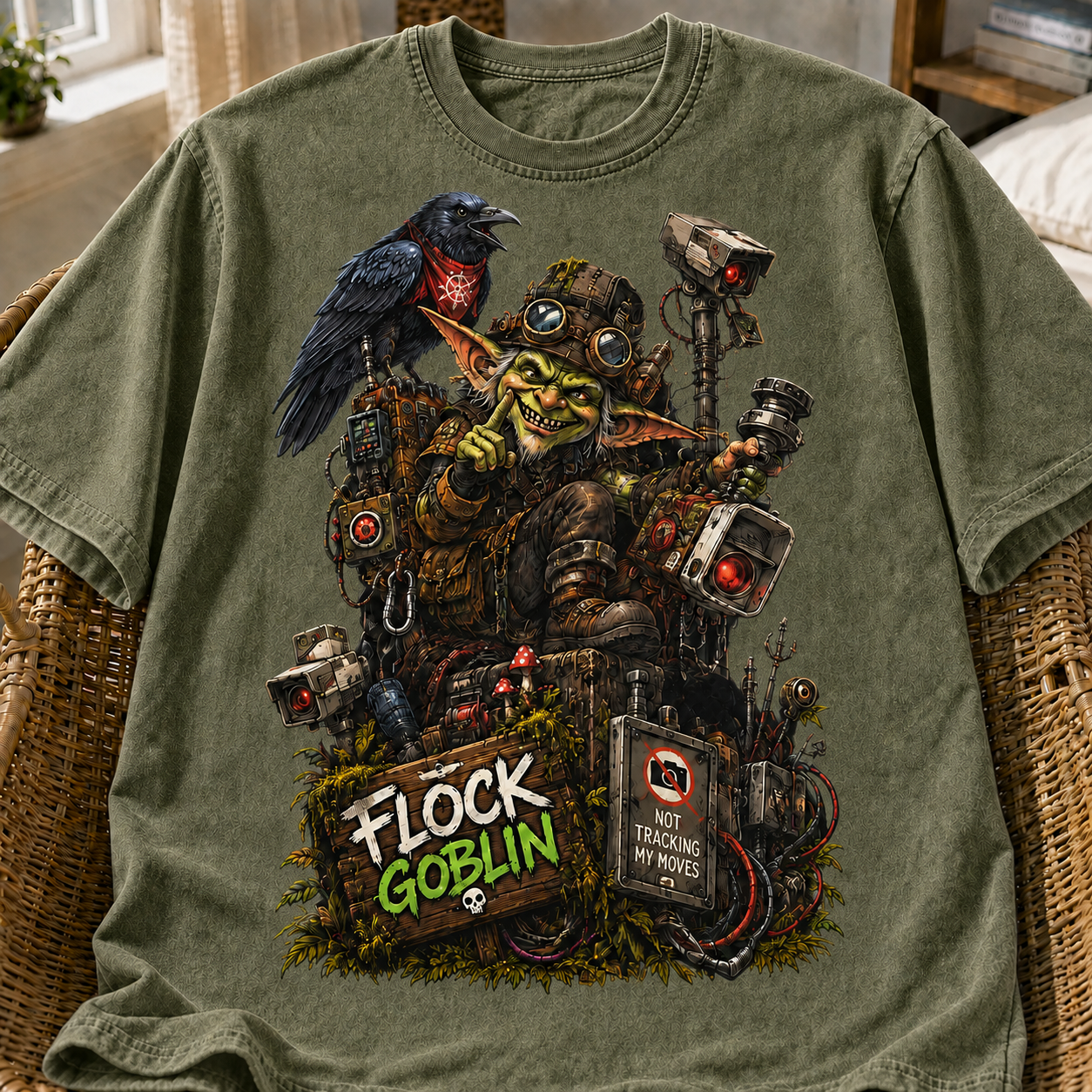 Flock Goblin — Stop Tracking Me Tee