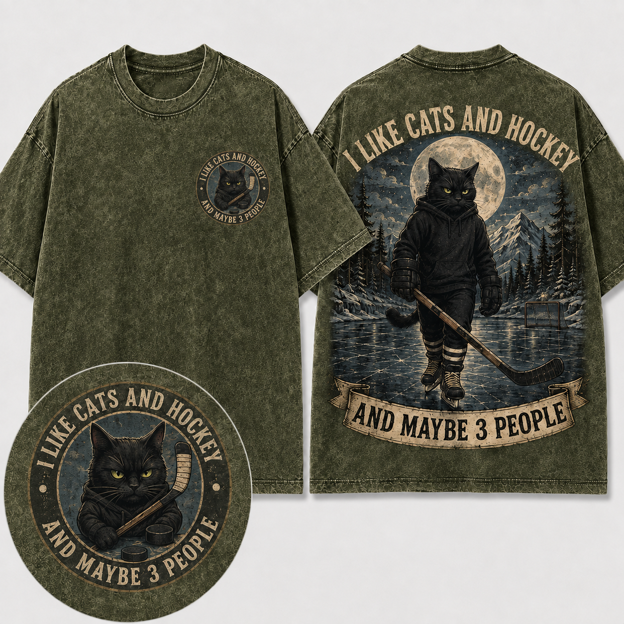 Cats, Hockey & Maybe 3 People Tee