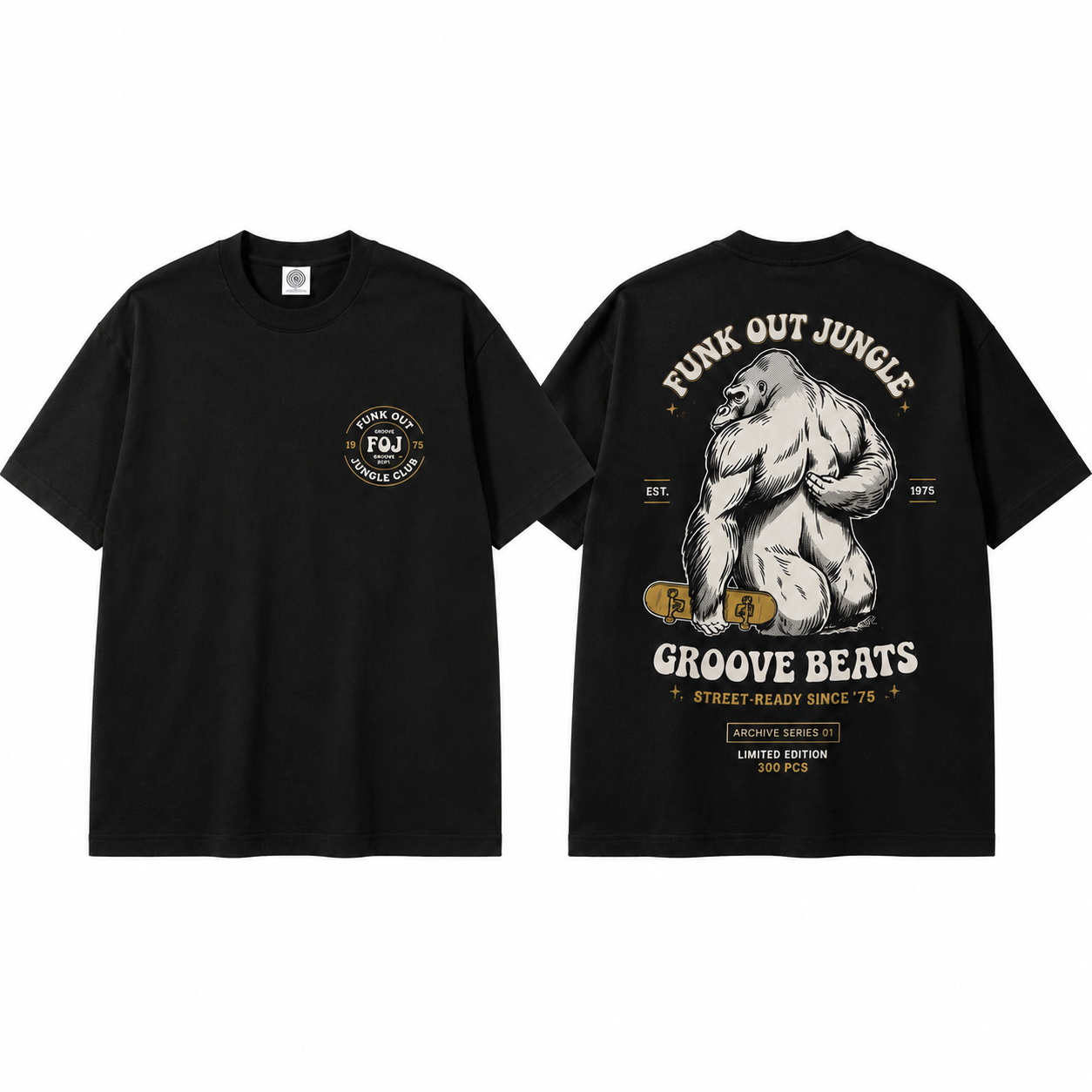 "Funk Out Jungle" Gorilla Skateboard Graphic Tee