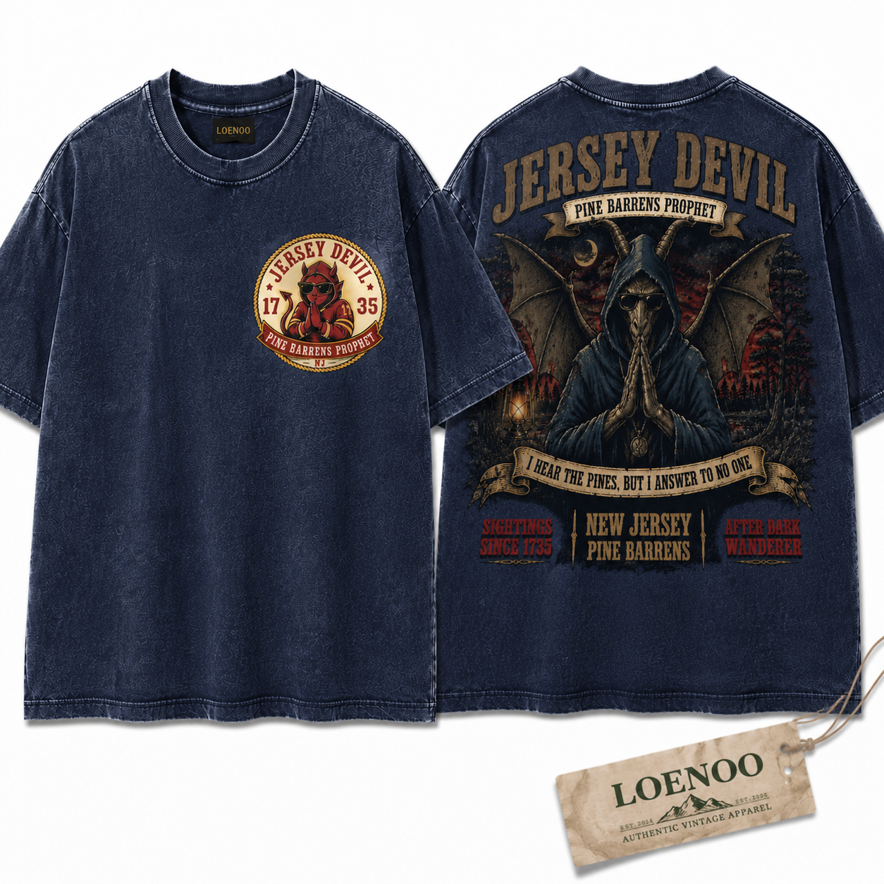 "Jersey Devil" Vintage Pine Barrens Cryptid Graphic Tee