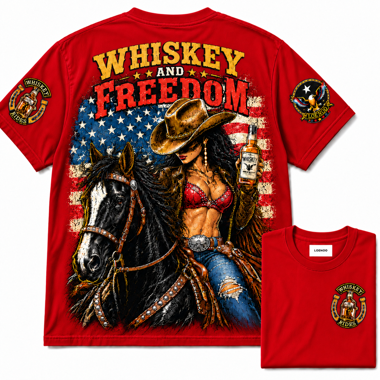"Whiskey and Freedom" Vintage Western Graphic Tee