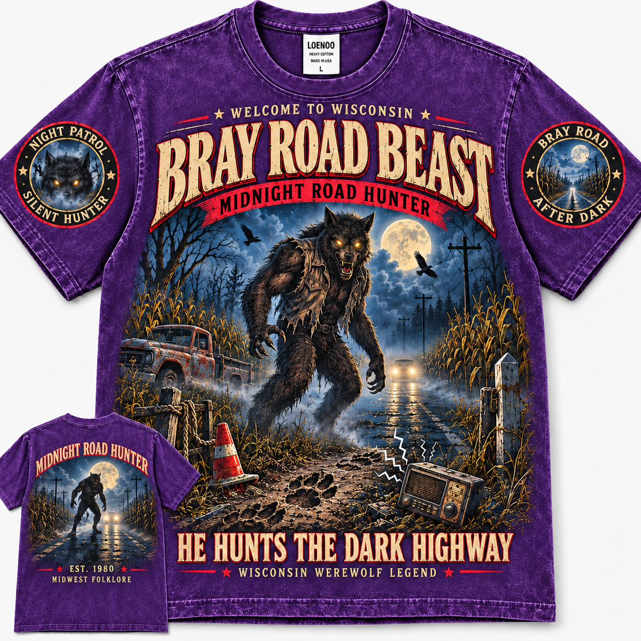 Vintage Bray Road Beast Wisconsin Werewolf T-Shirt