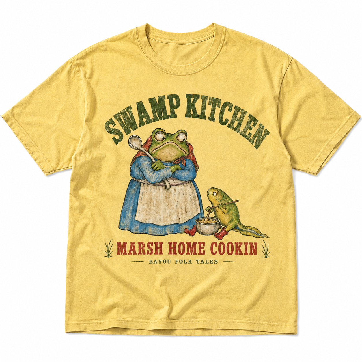 "Swamp Kitchen" Vintage Frog Folk Art Graphic Tee