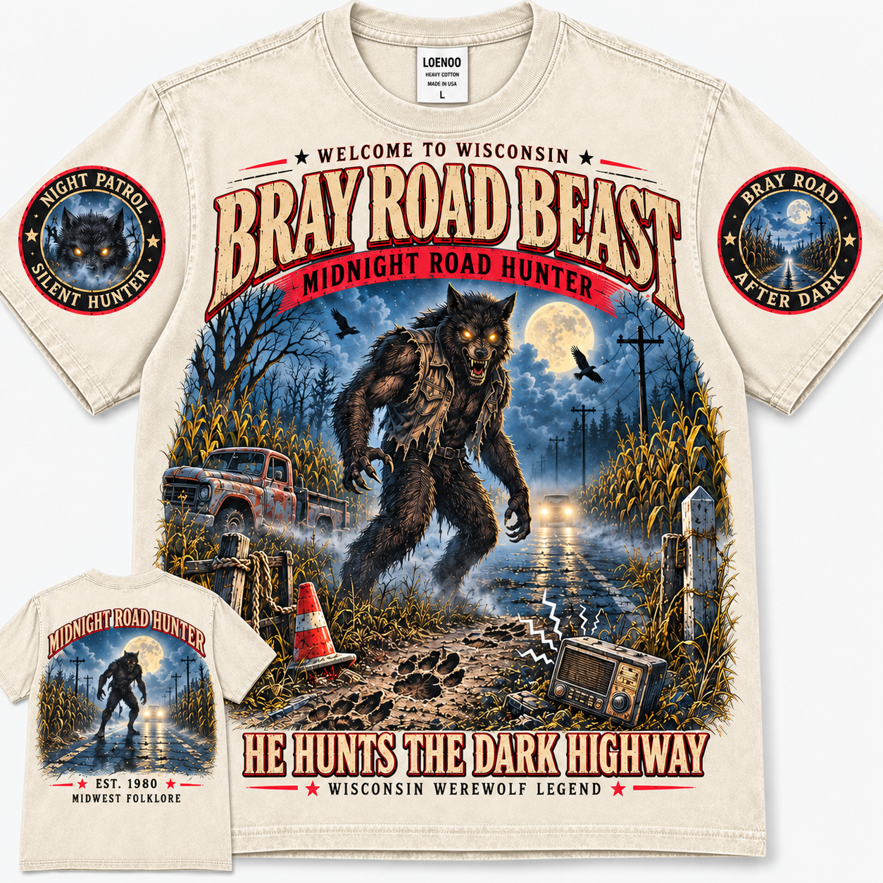 Vintage Bray Road Beast Wisconsin Werewolf T-Shirt