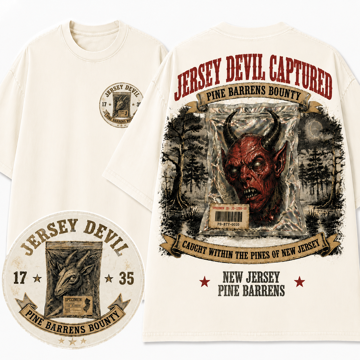 "Jersey Devil Captured" Vintage Pine Barrens Graphic Tee