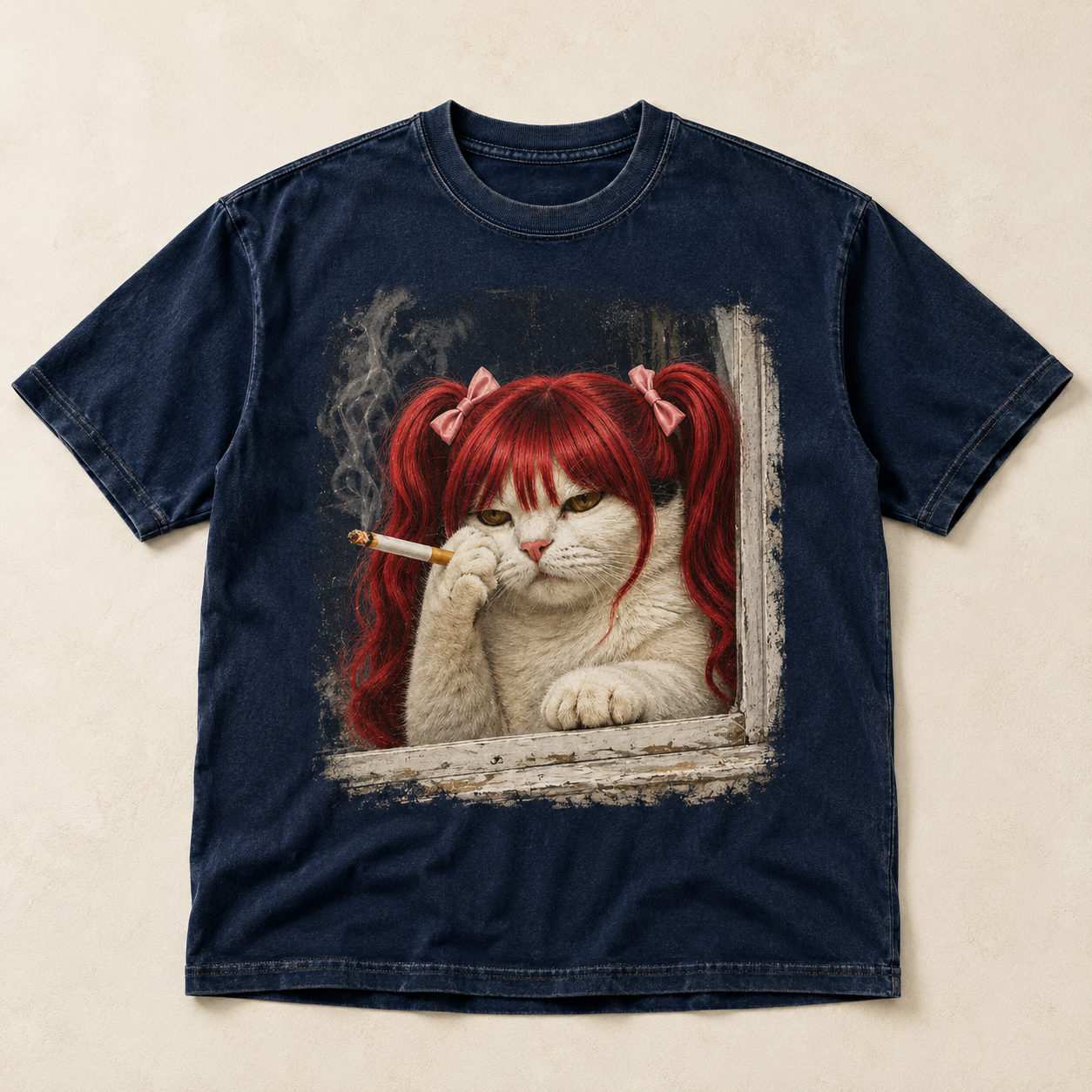 Red Bow Kitty – Vintage Cat Tee