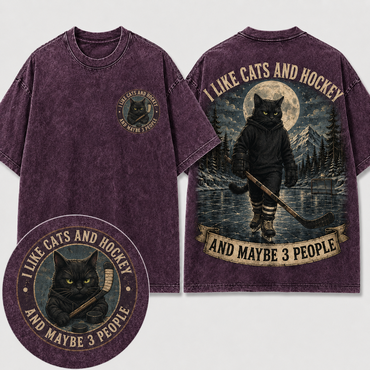 Cats, Hockey & Maybe 3 People Tee