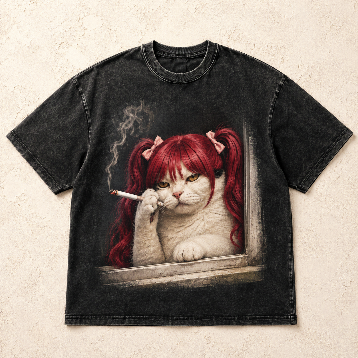 Red Bow Kitty – Vintage Cat Tee