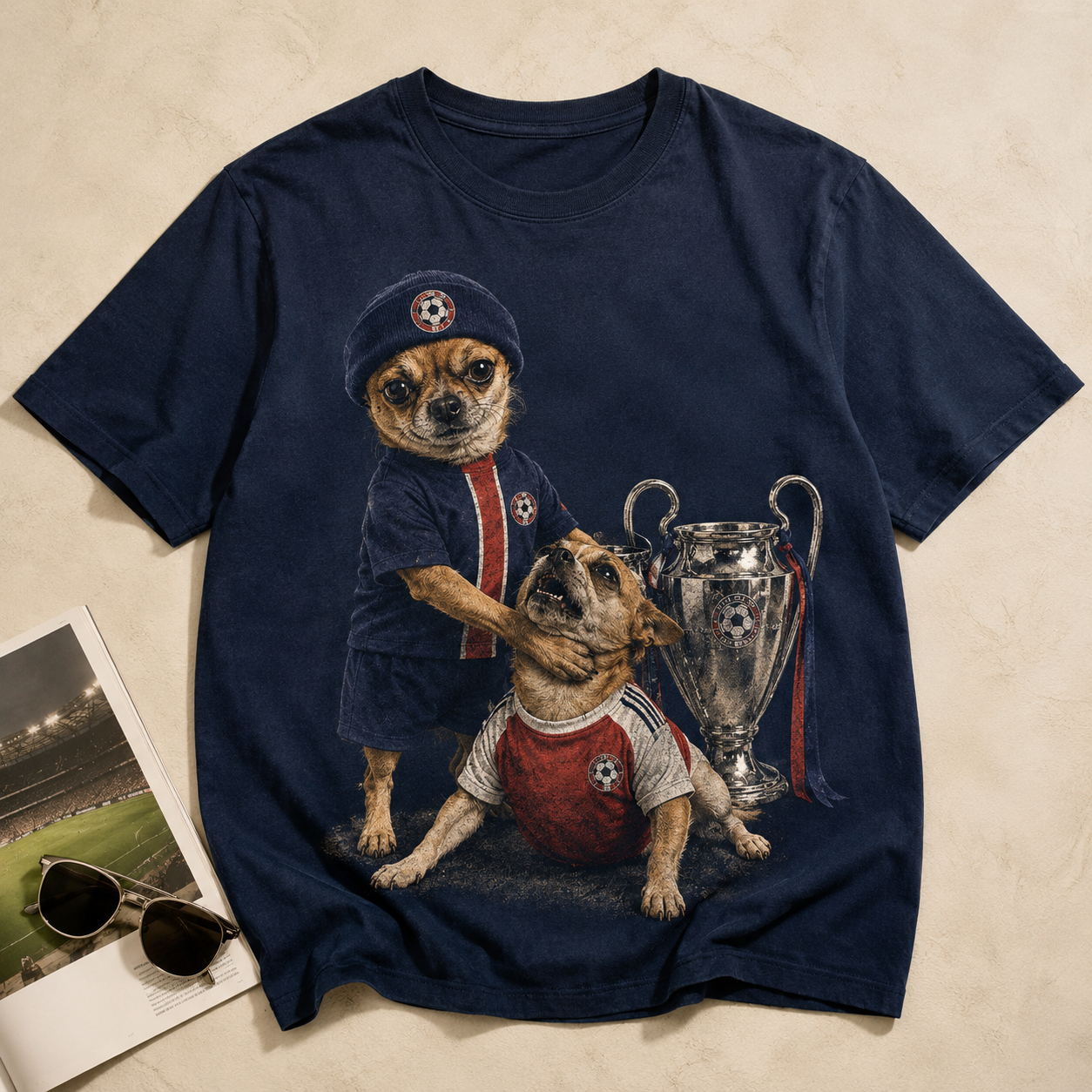 Captain Hero Pup – Vintage Navy Dog Tee