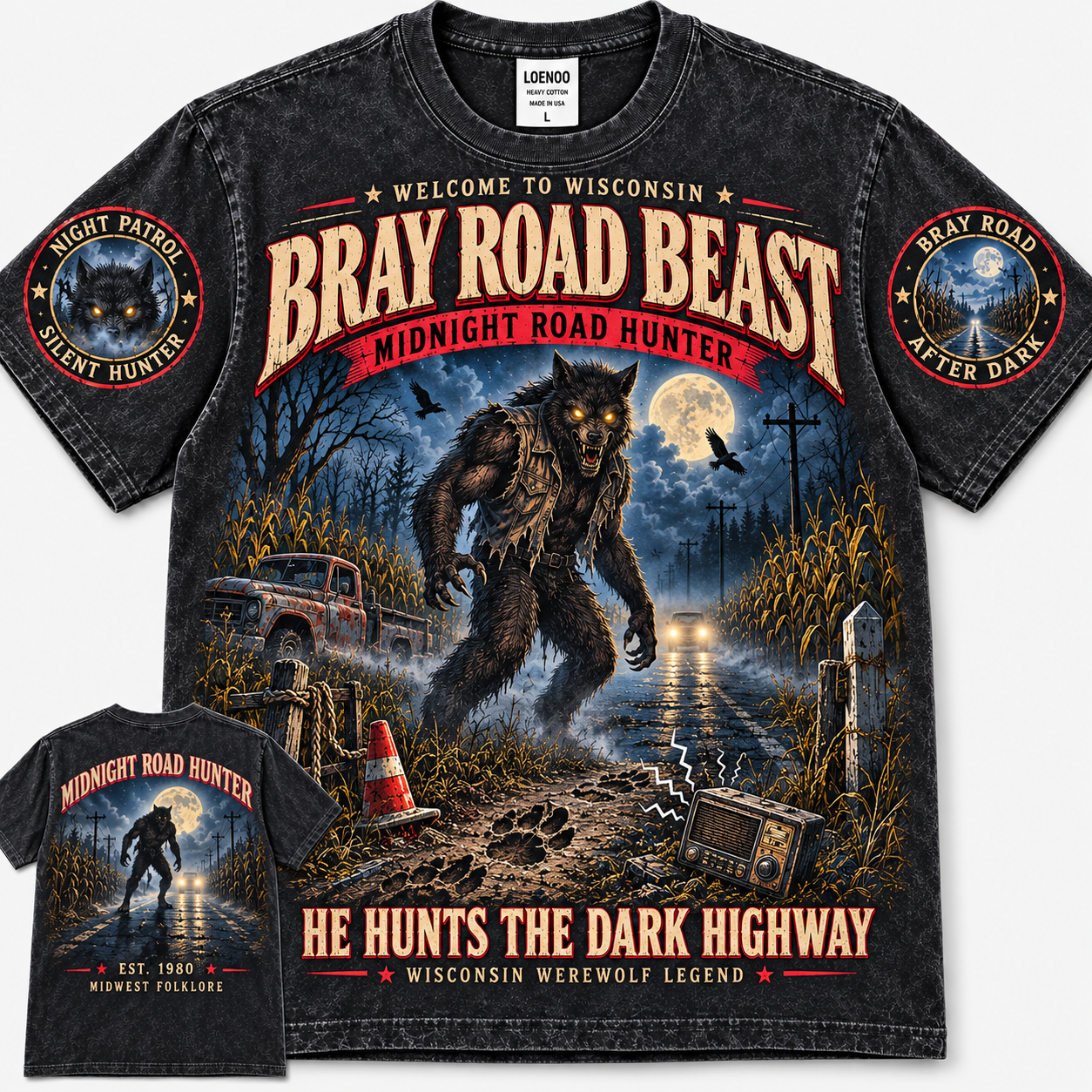 Vintage Bray Road Beast Wisconsin Werewolf T-Shirt