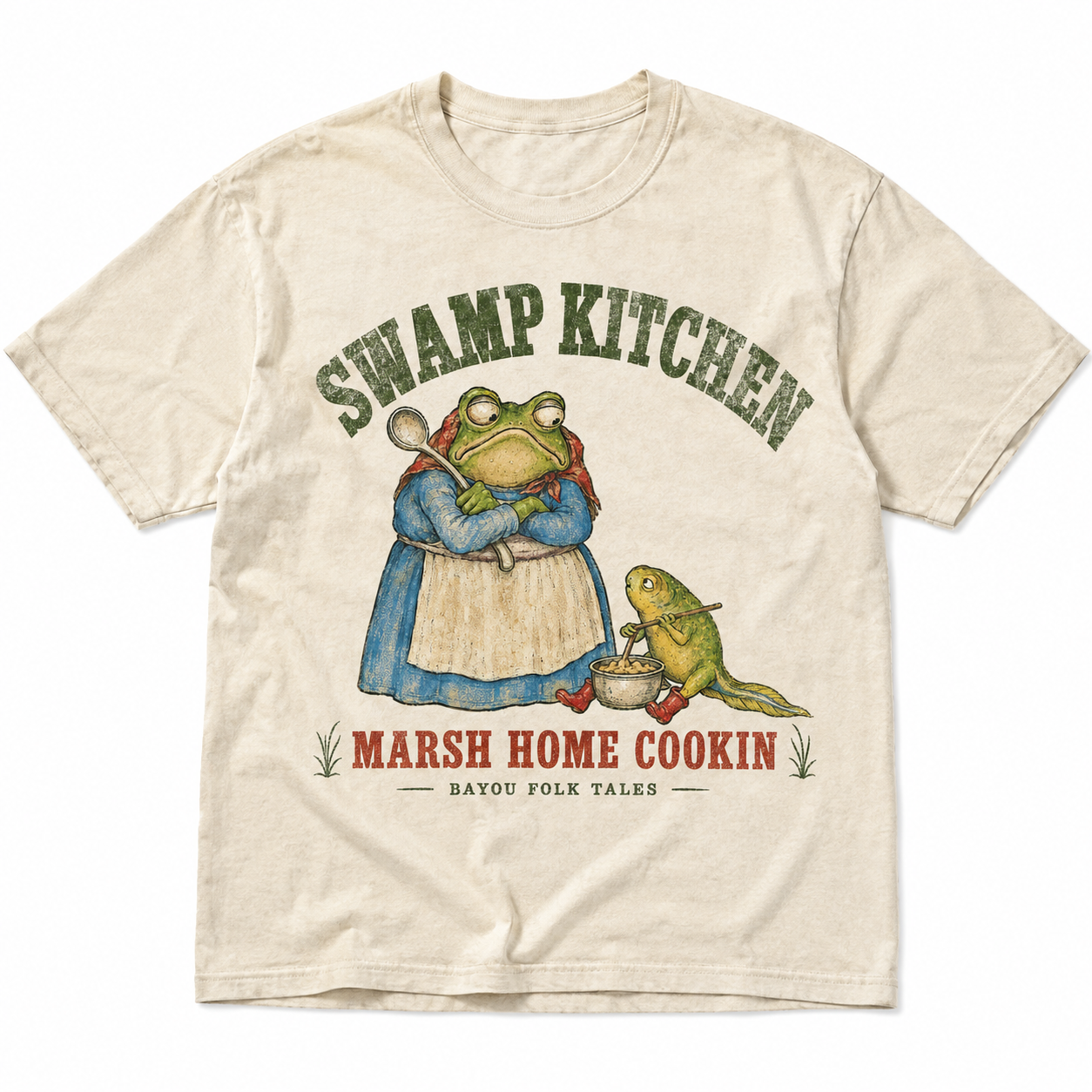 "Swamp Kitchen" Vintage Frog Folk Art Graphic Tee