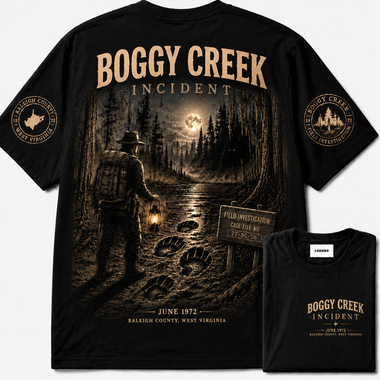 "Boggy Creek Incident 1972" Vintage Cryptid Graphic Tee