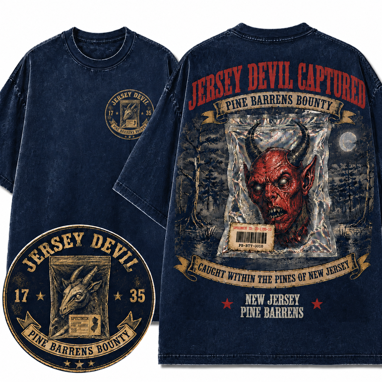 "Jersey Devil Captured" Vintage Pine Barrens Graphic Tee