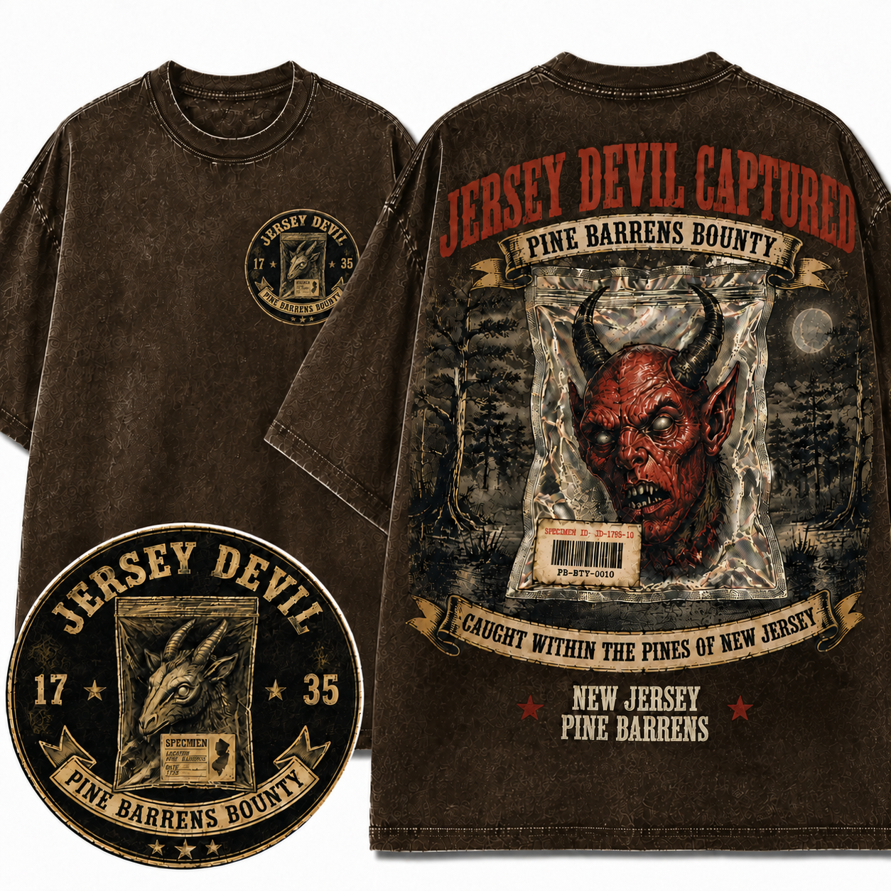 "Jersey Devil Captured" Vintage Pine Barrens Graphic Tee