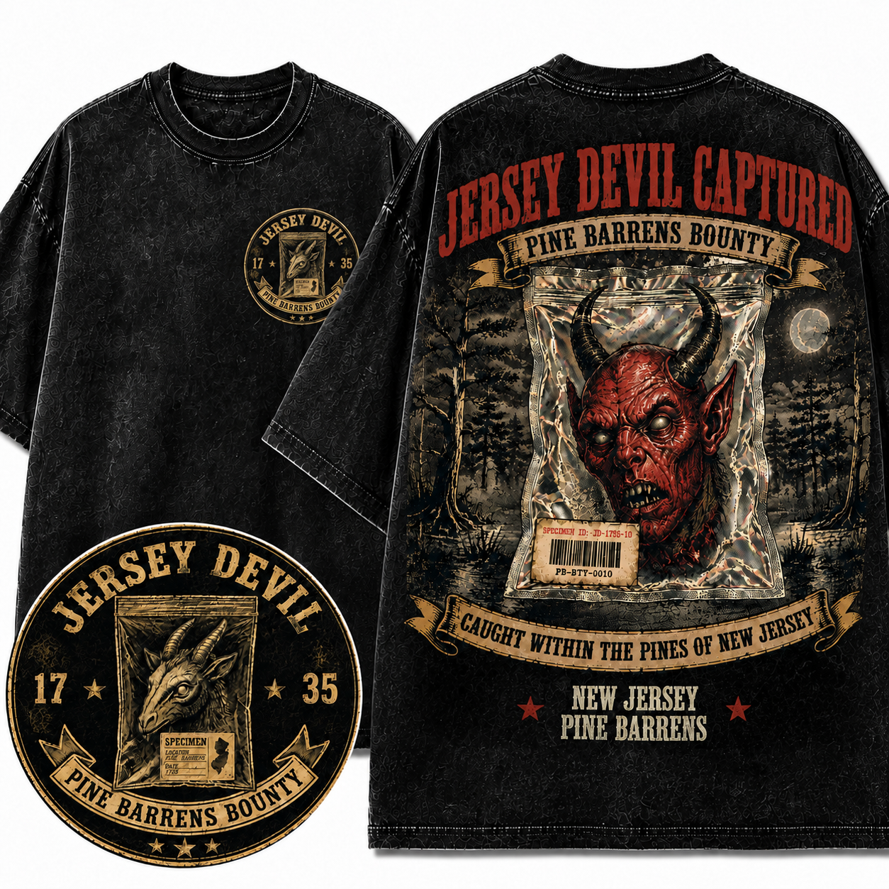 "Jersey Devil Captured" Vintage Pine Barrens Graphic Tee