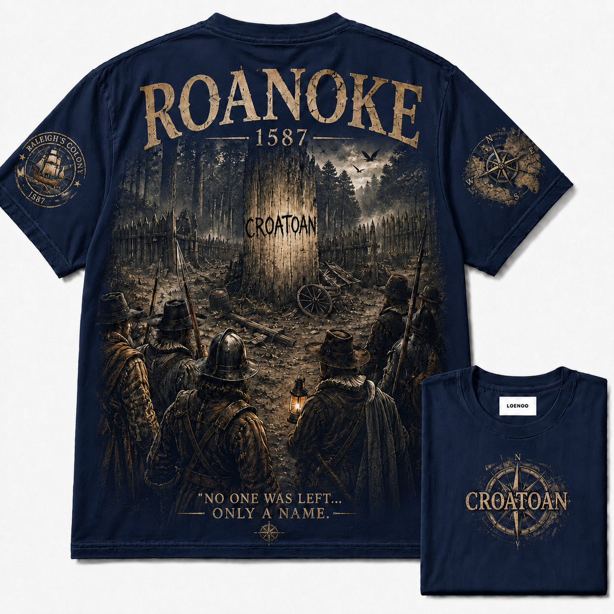 "Roanoke 1587 Lost Colony" Vintage Graphic Tee