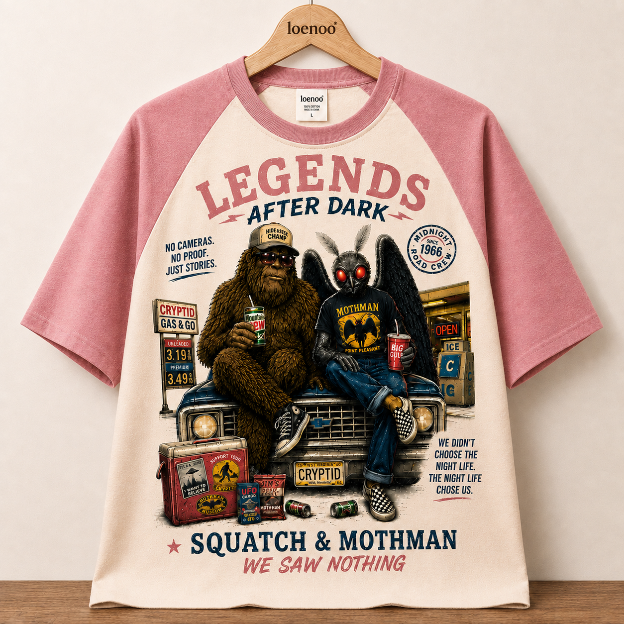 "Legends After Dark" Vintage Cryptid Raglan Tee