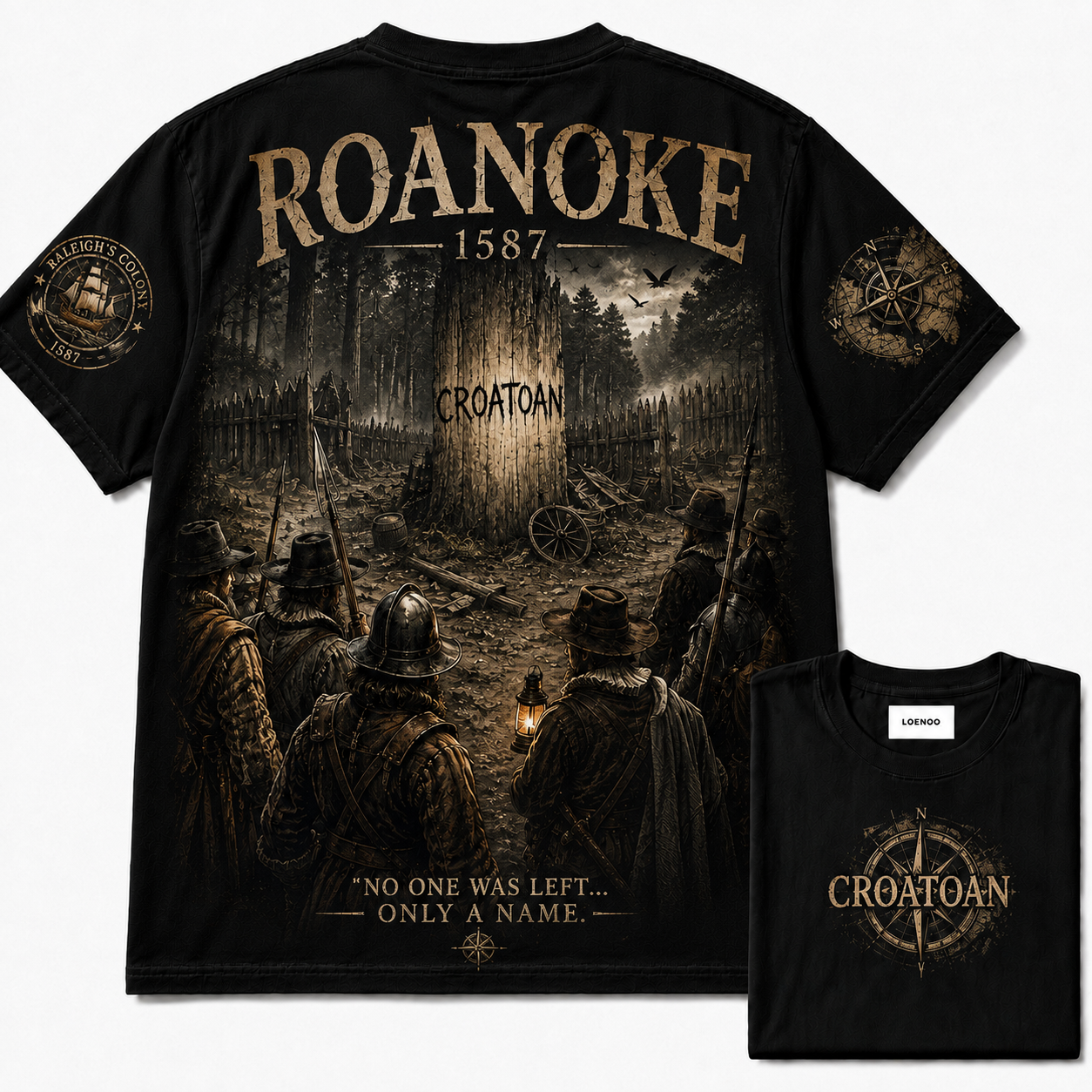 "Roanoke 1587 Lost Colony" Vintage Graphic Tee