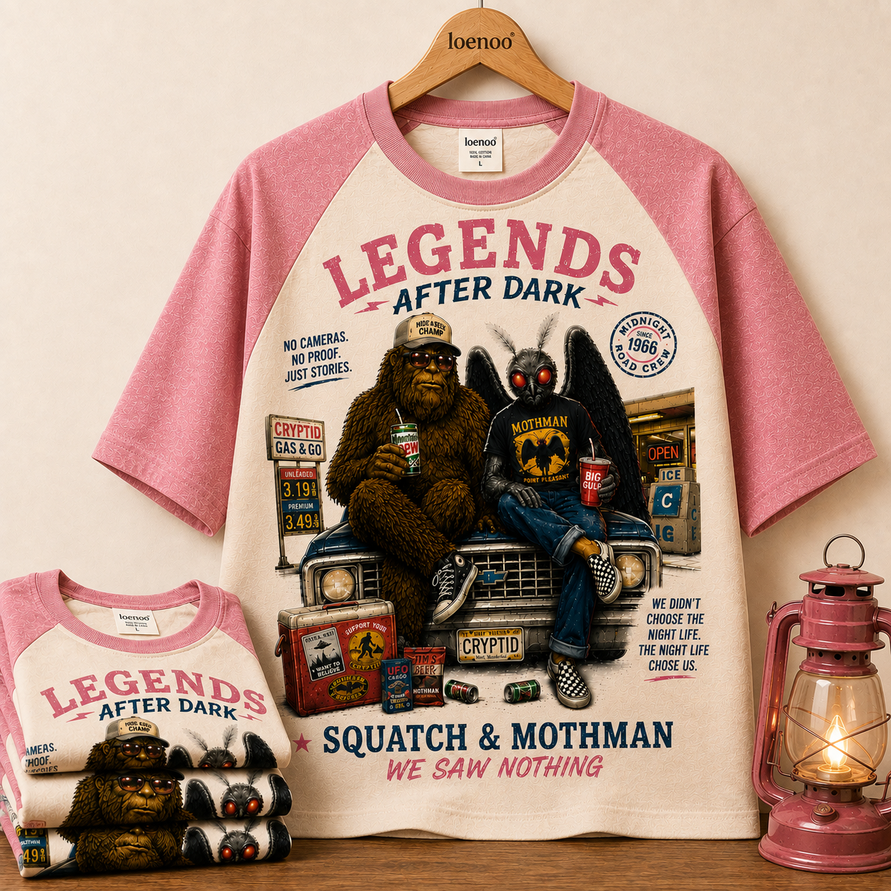 "Legends After Dark" Vintage Cryptid Raglan Tee