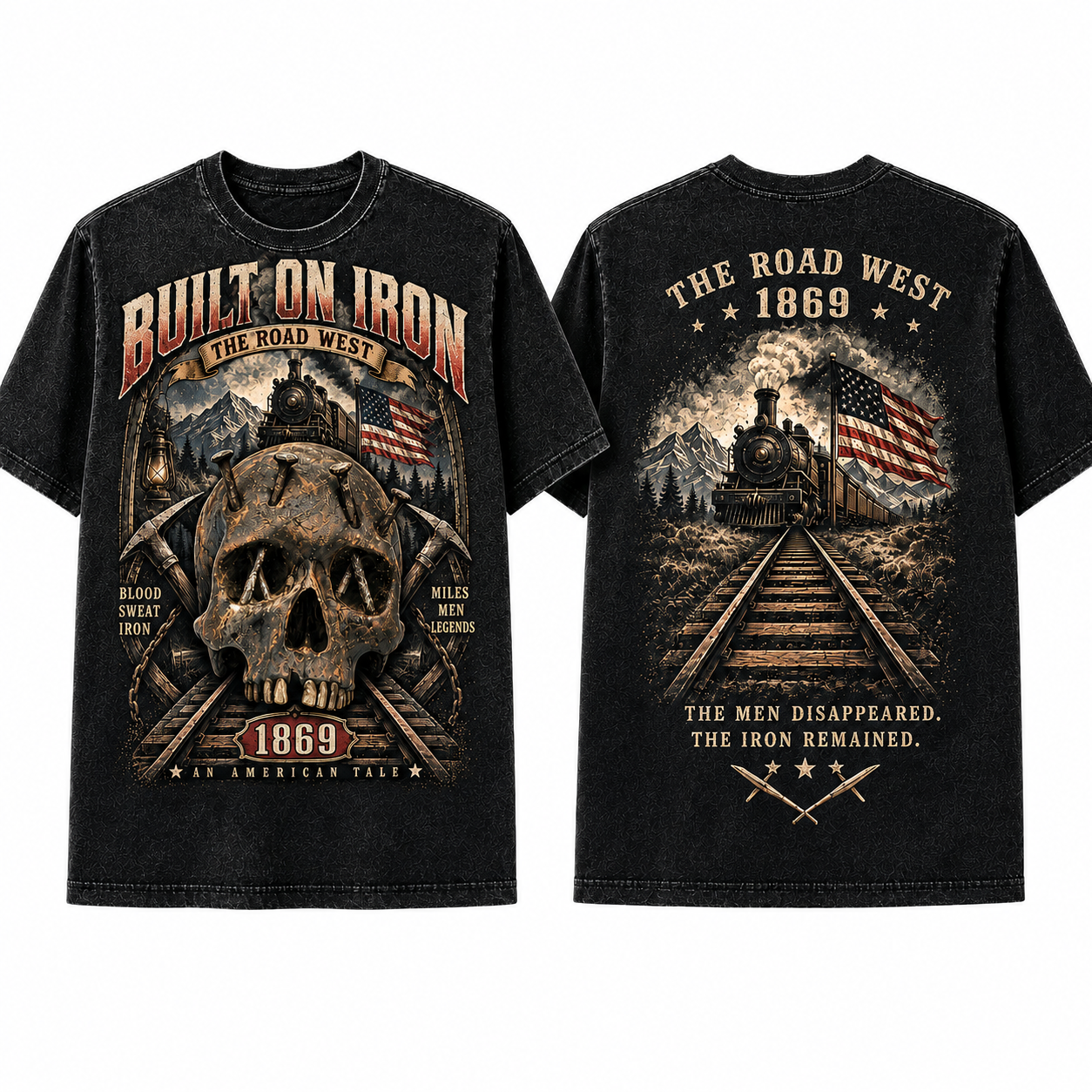 "Built On Iron" 1869 Vintage Railroad Graphic Tee