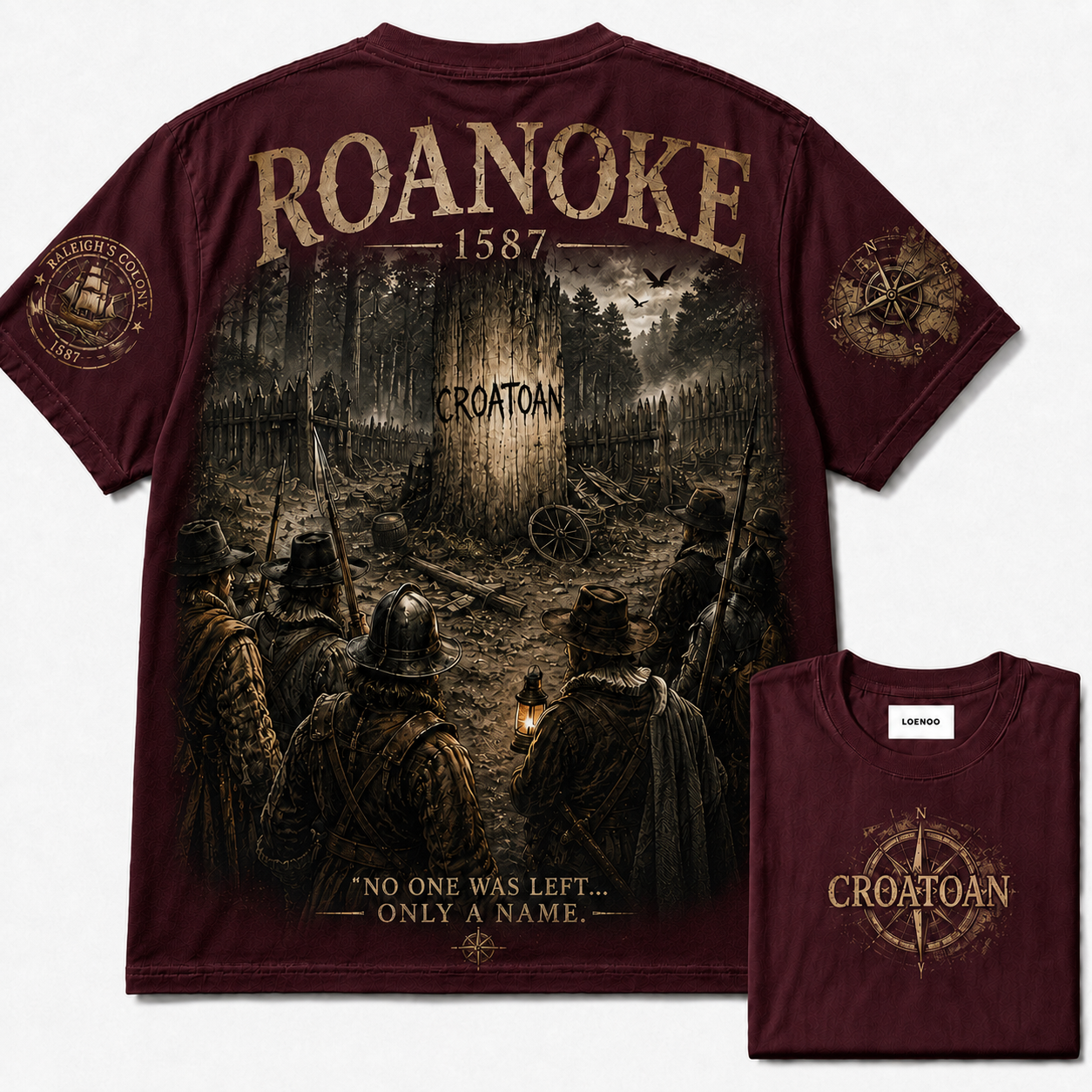 "Roanoke 1587 Lost Colony" Vintage Graphic Tee