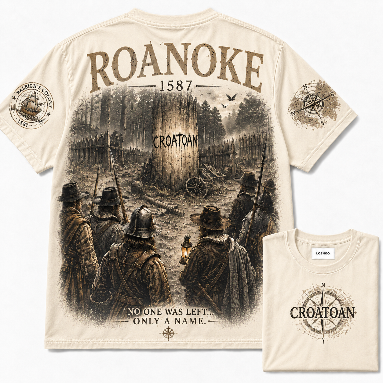 "Roanoke 1587 Lost Colony" Vintage Graphic Tee