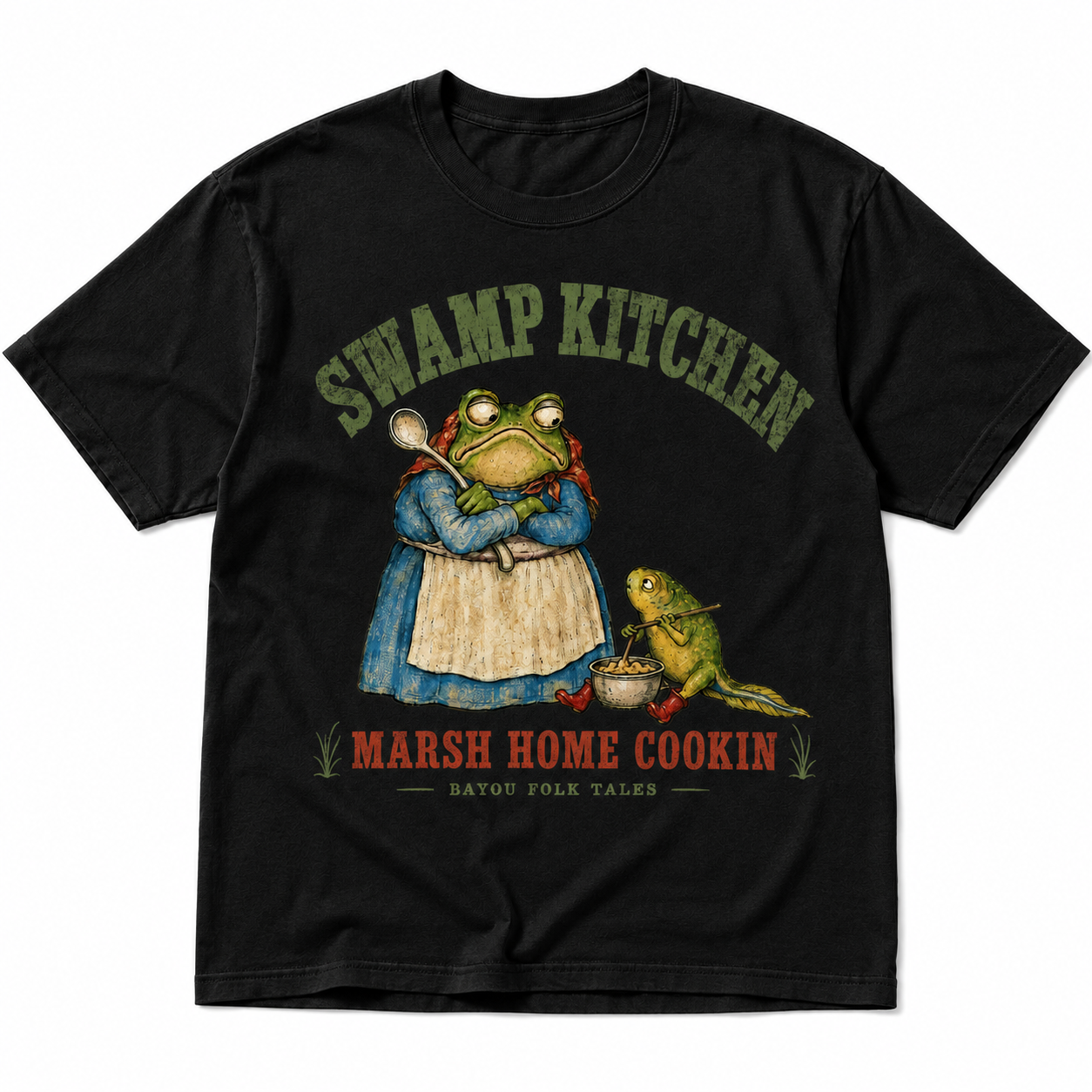 "Swamp Kitchen" Vintage Frog Folk Art Graphic Tee