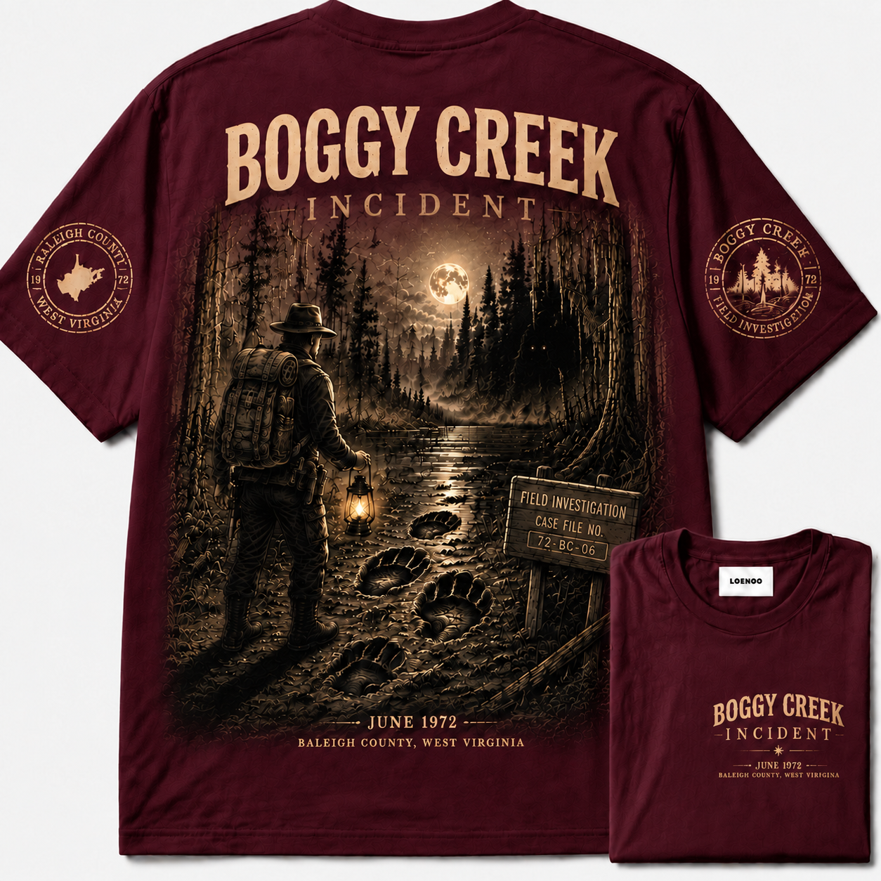 "Boggy Creek Incident 1972" Vintage Cryptid Graphic Tee