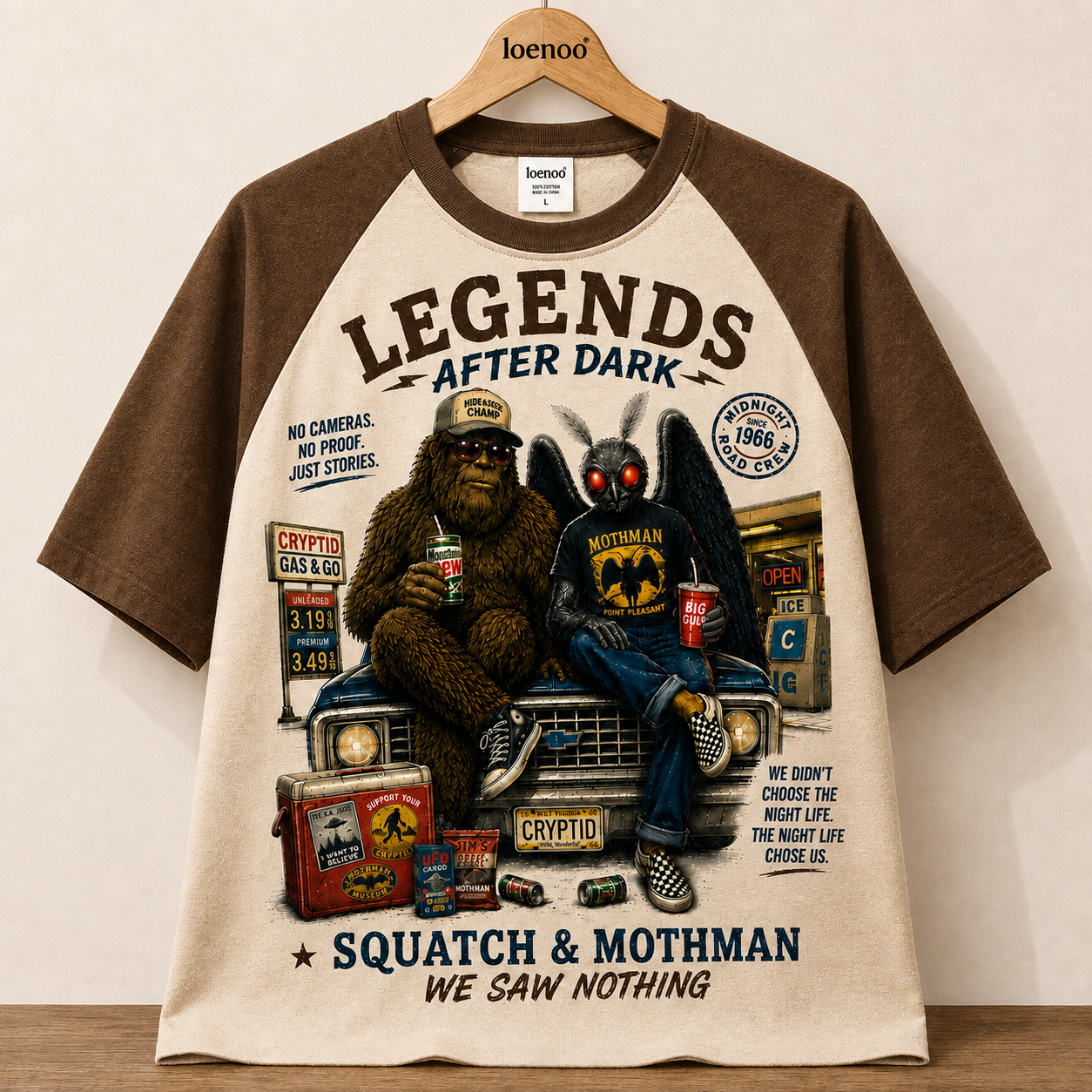 "Legends After Dark" Vintage Cryptid Raglan Tee