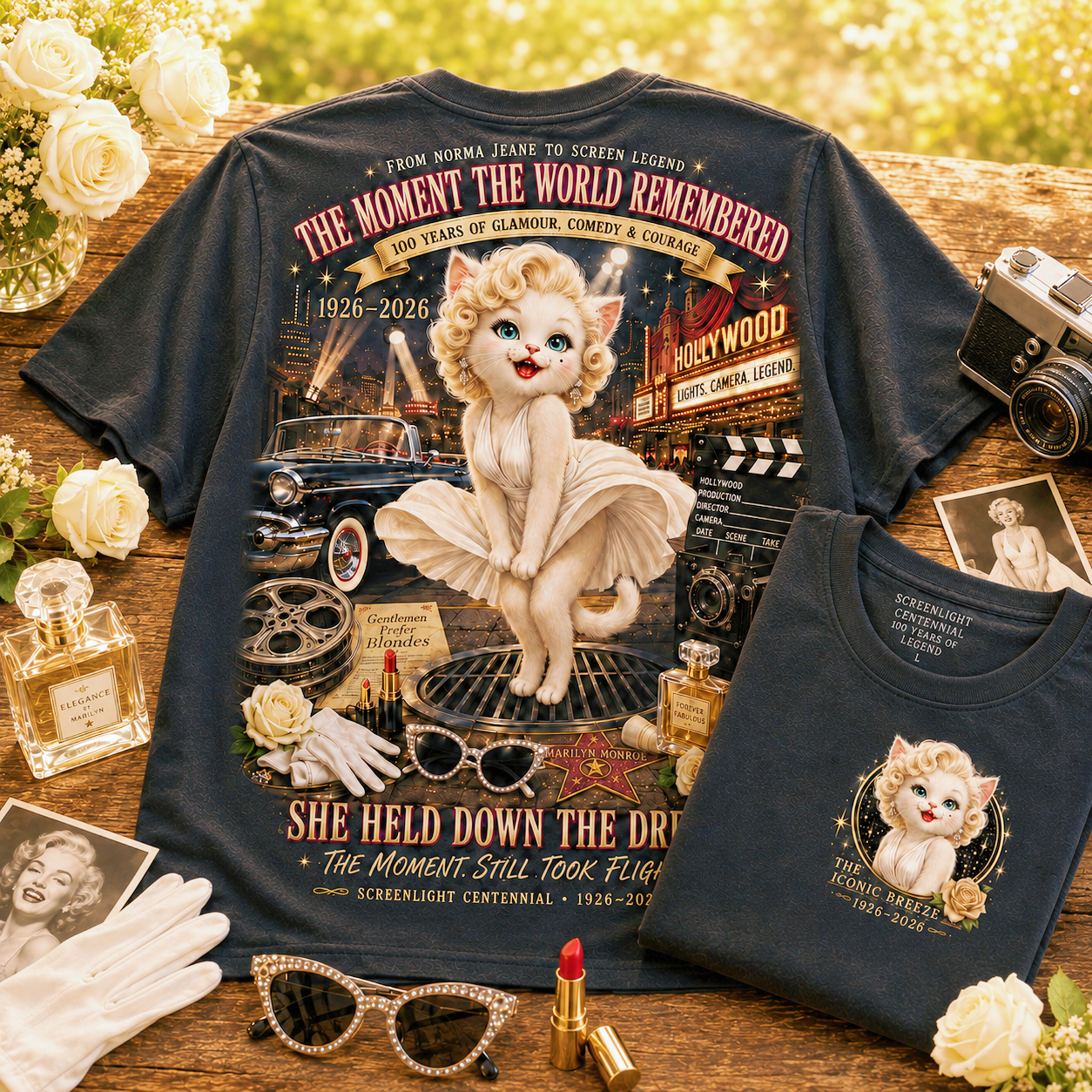 Hollywood Cat Moment The World Remembered T-Shirt