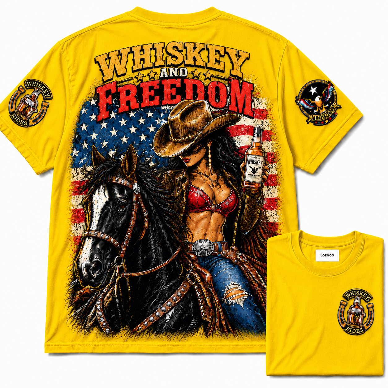 "Whiskey and Freedom" Vintage Western Graphic Tee