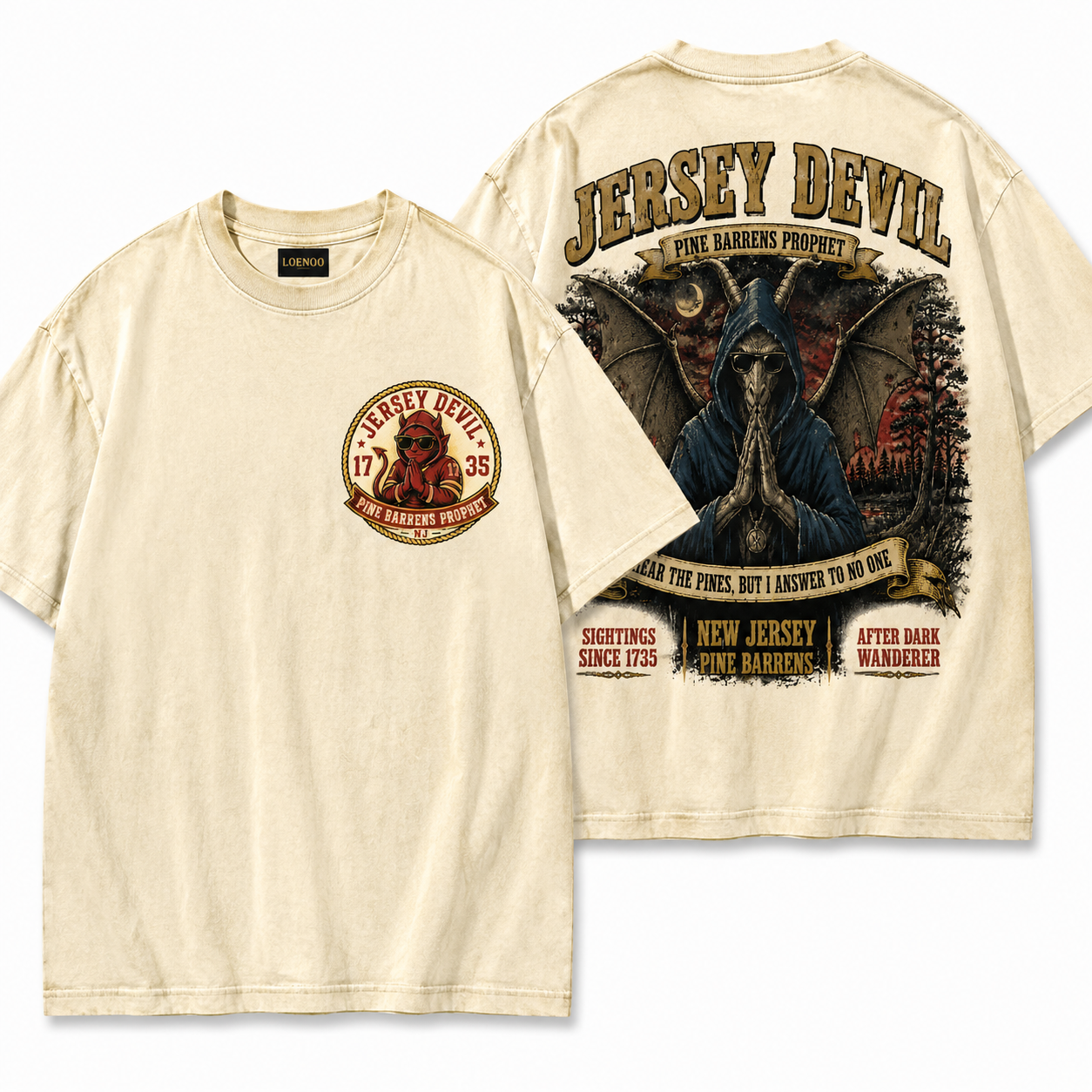 "Jersey Devil" Vintage Pine Barrens Cryptid Graphic Tee