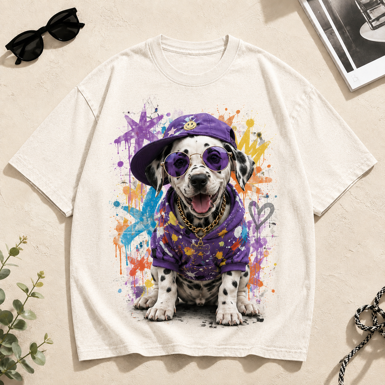 Party Pup Energy – Vintage Splash Dog Tee