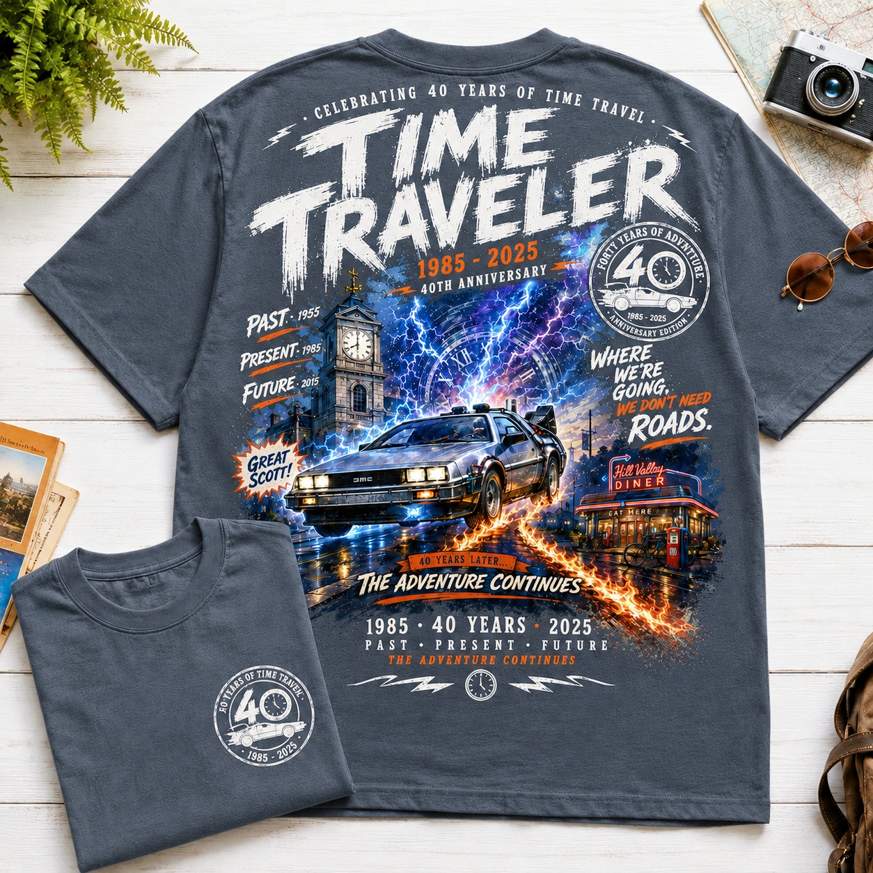 40 Years of Time Travel Anniversary Tee