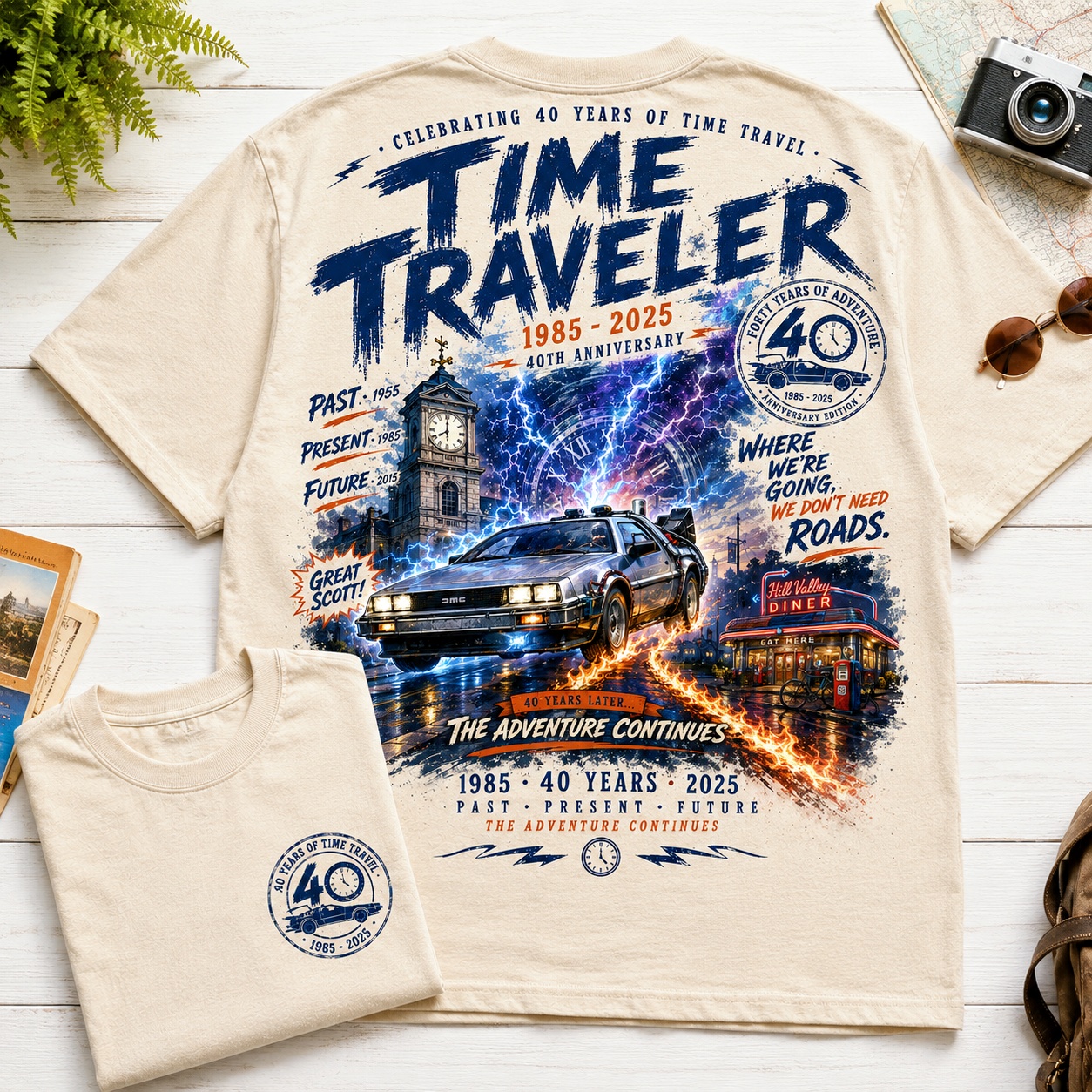 40 Years of Time Travel Anniversary Tee