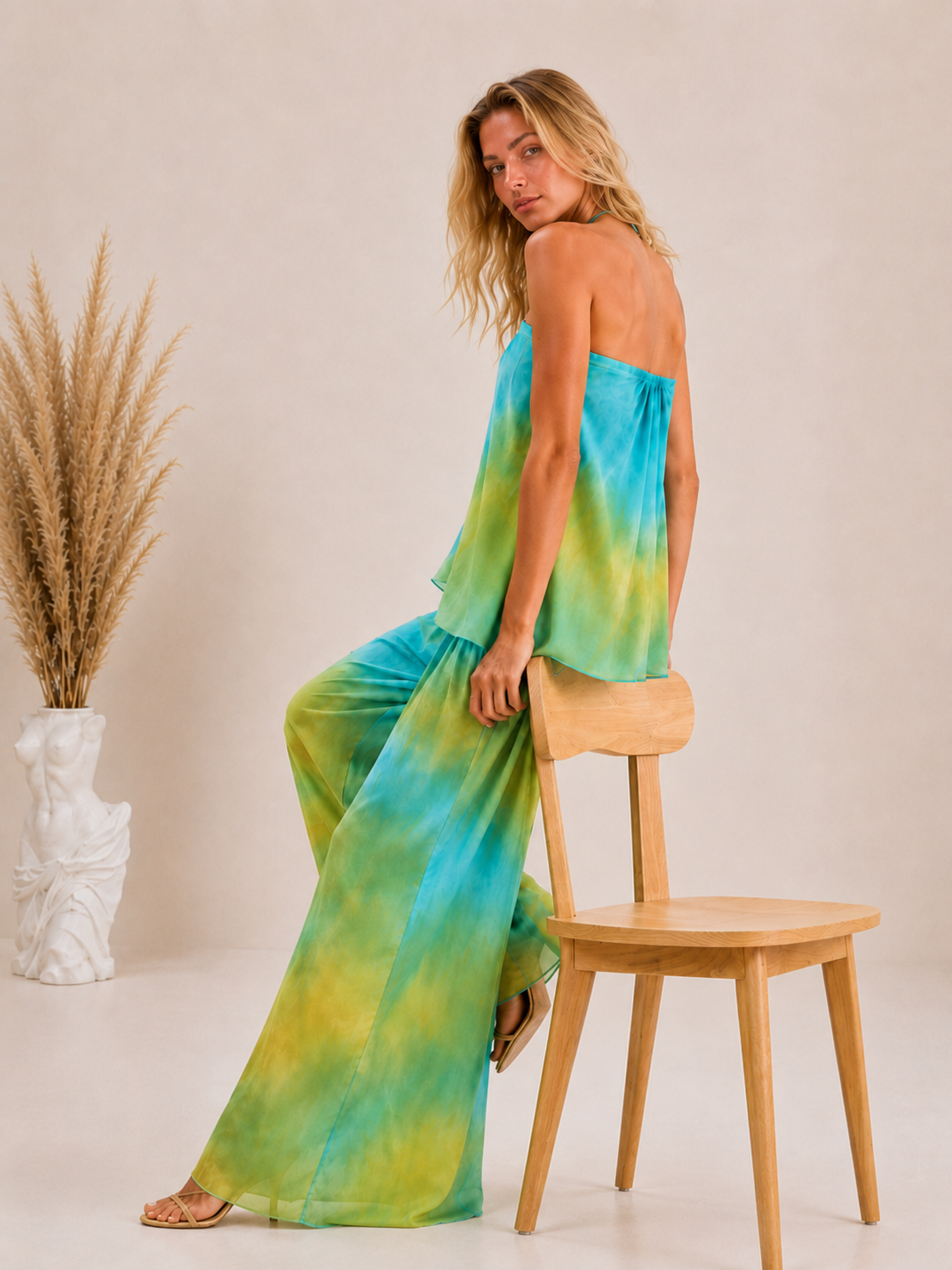 Ombre Halter Drape Set