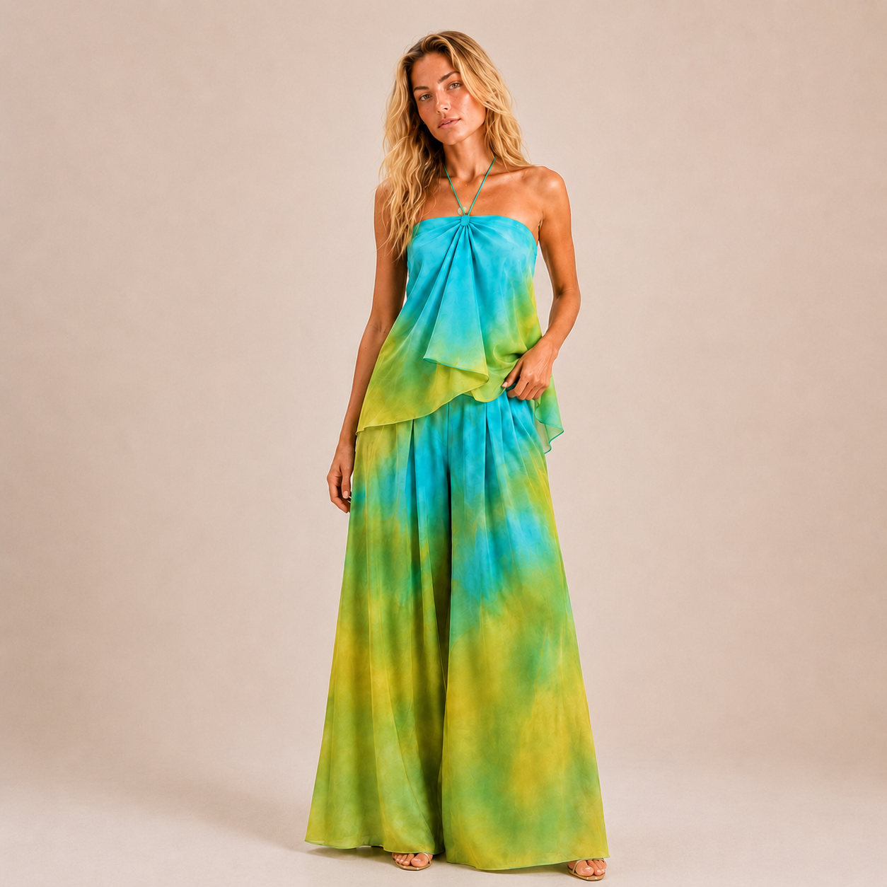 Ombre Halter Drape Set
